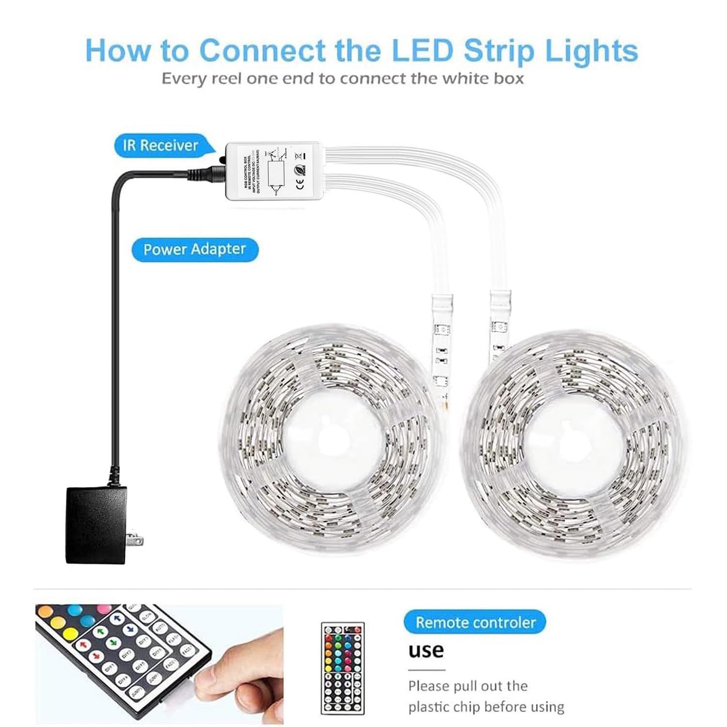 Daybetter Led Strip Lights, 32.8Ft Waterproof Multicolor Tape, 300 Leds, Ir Remote, Indoor/Outdoor Use, Model Flsl-R5132-Rgb-Us
