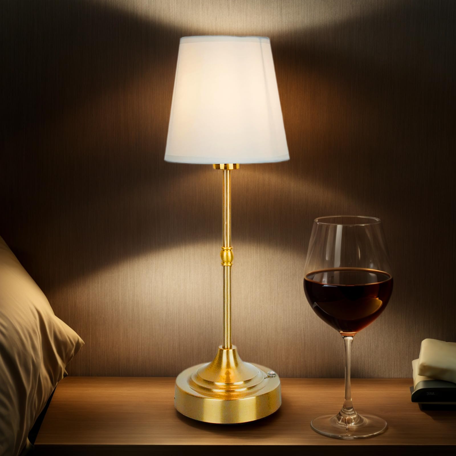 zeyork Cordless Table Lamp, LED Table Lamp with Built-in Rechargeable Battery Touch Dimmable Control, Waterproof LED Desk Lamp f