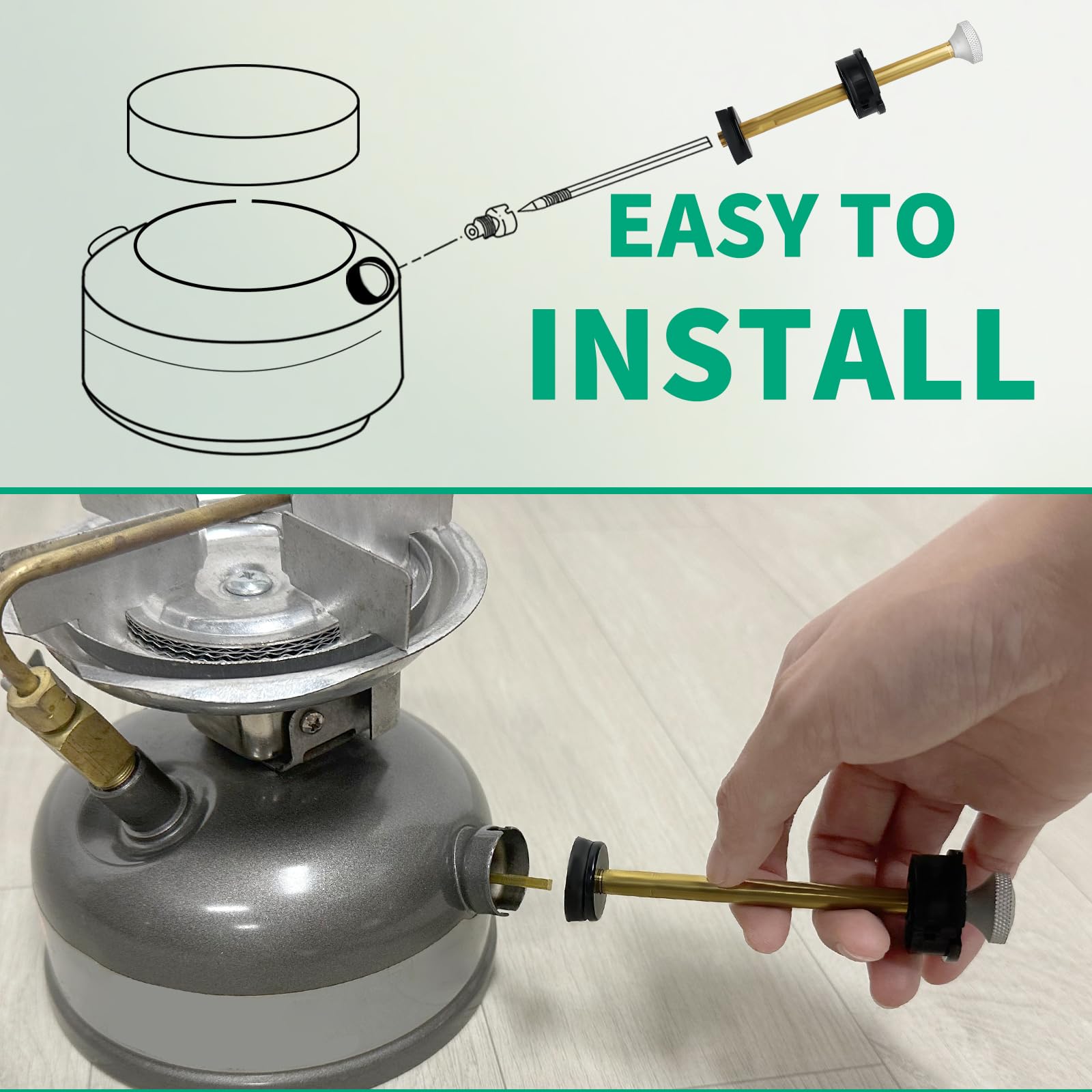 SUNJIKA Camping Stove & Lantern Repair Kit - Coleman Parts, Check Valve, Air Stem Assembly, Universal Plunger Pump, Colourless, Inch