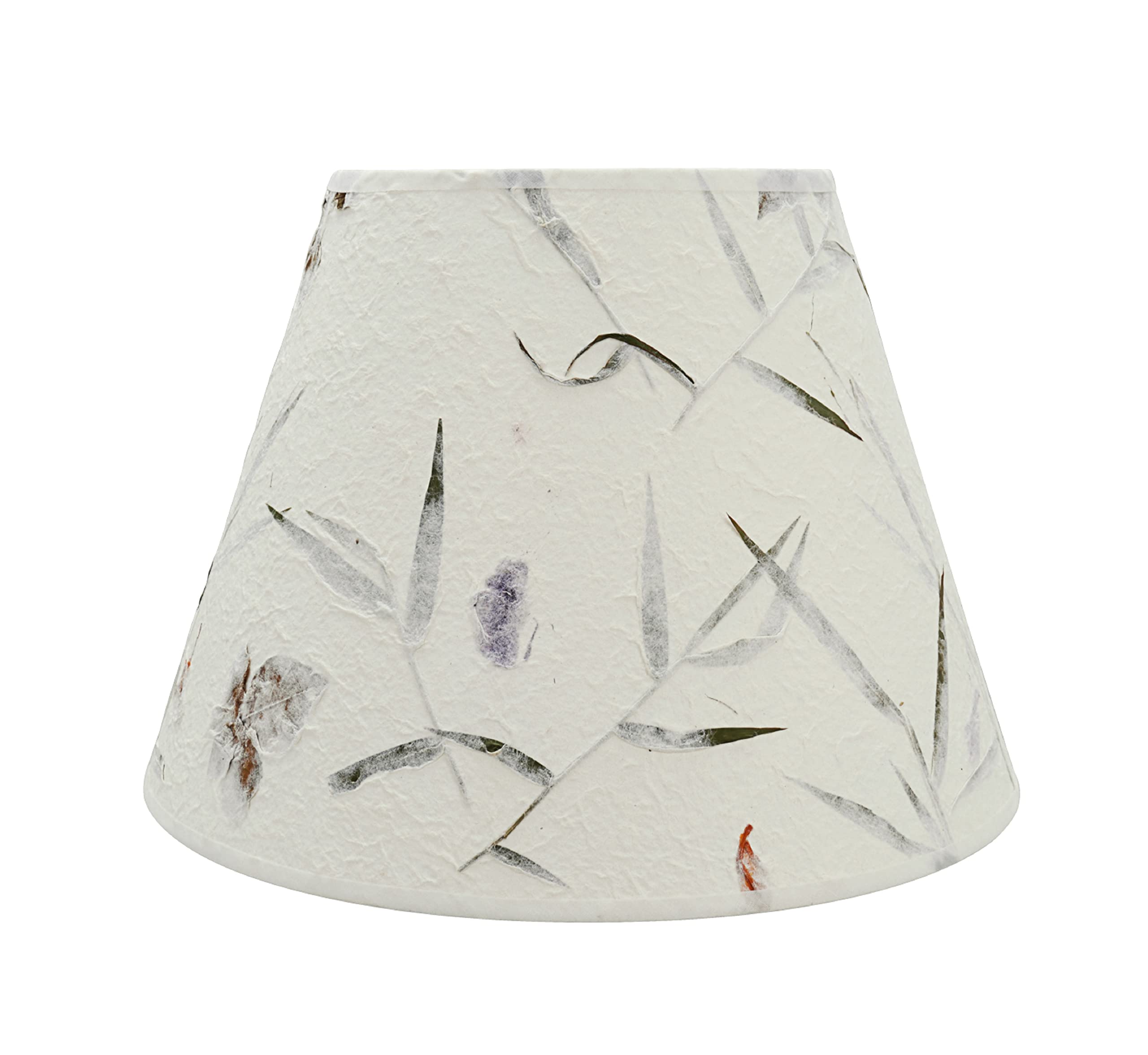 Aspen Creative Transitional Empire Lamp Shade, Off White Petal Paper, 7in Top x 13in Bottom x 9.5in Slant Height, Model 32688
