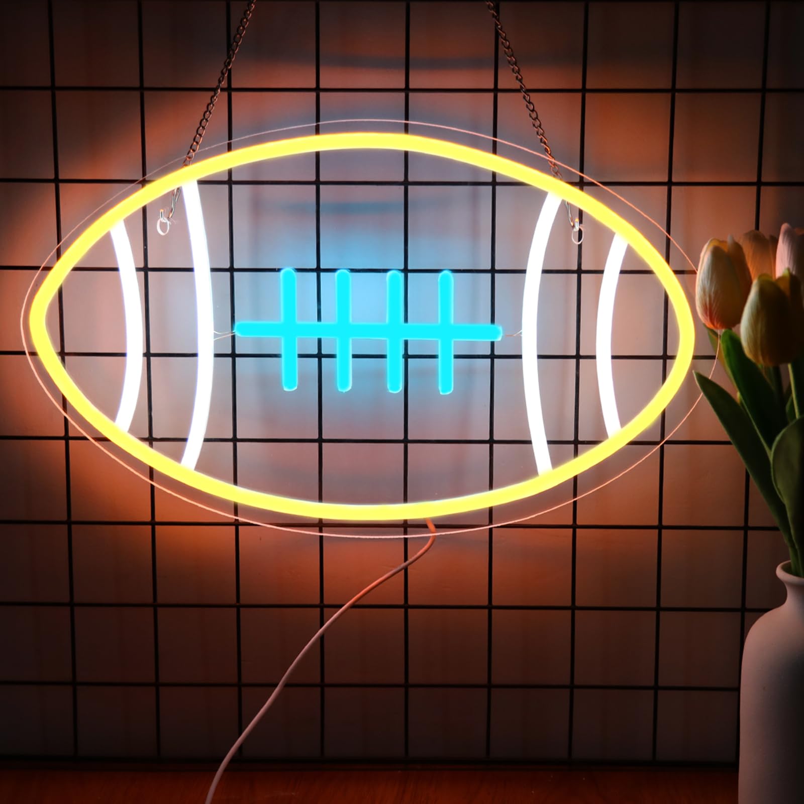 Neonawall Football Neon Sign For Home D  cor,Bedroom Decor,Led Sign,Room Neon Sign,Gym Decor,Sports Neon Sign,Men Women Wall D