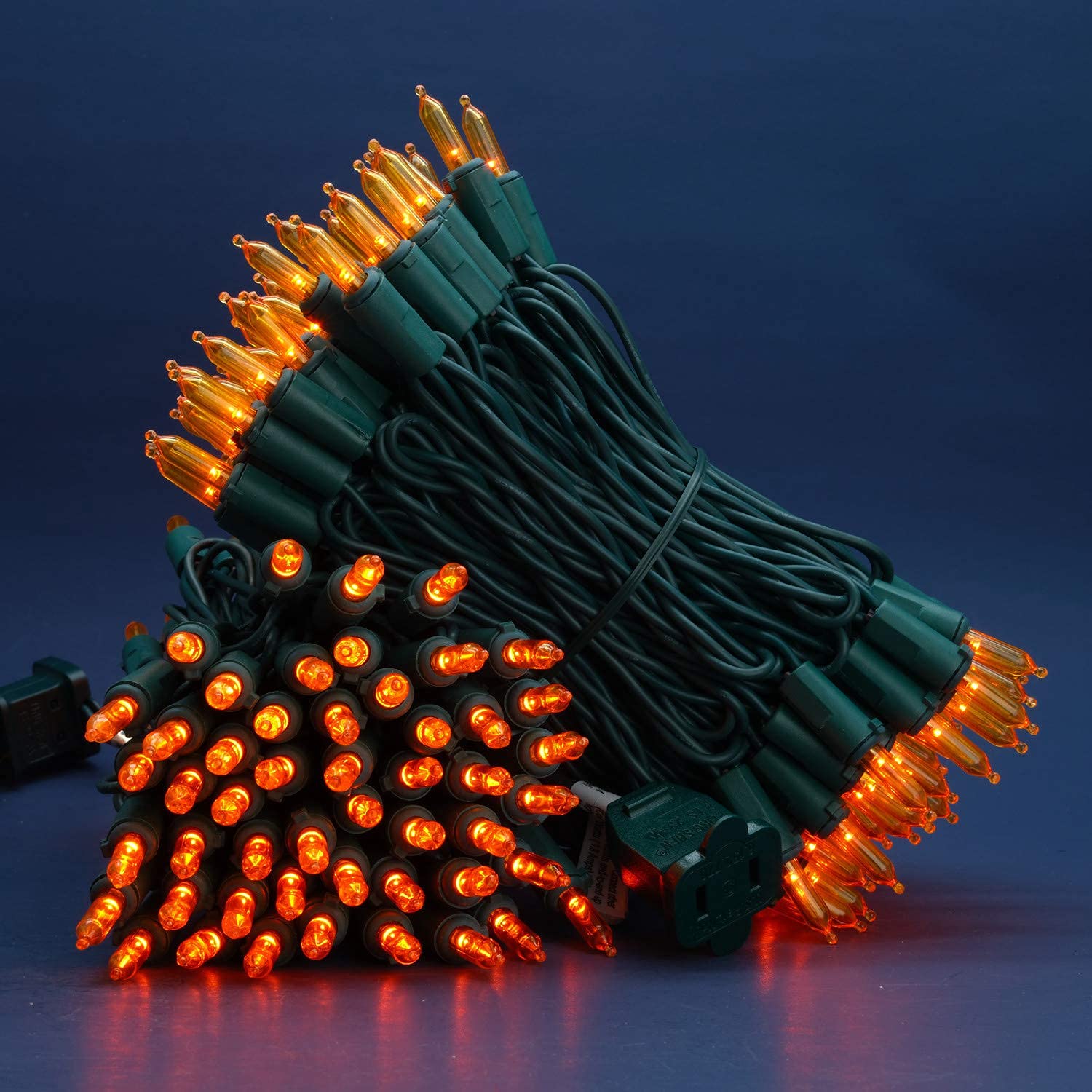 Sweet Shine 200 Count Orange Led Christmas Lights, 66 Ft Green Wire, Ul Certified