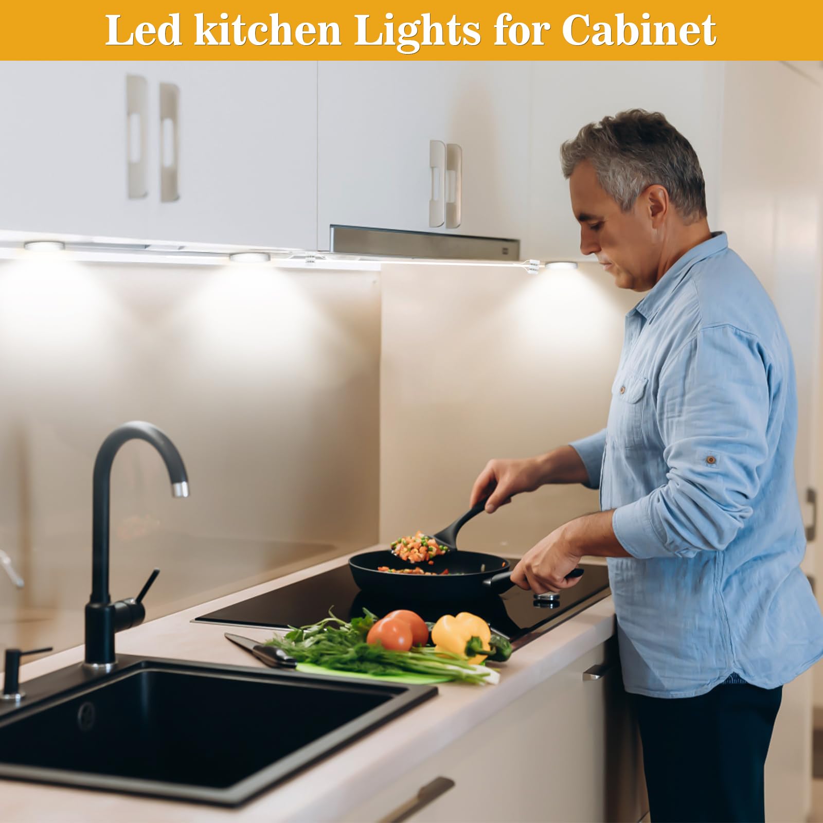 Daymeet Under Cabinet Lights Adjustable Brightness 3 Color Remote Control 9.8ft Polycarbonate Model XRCFDLY-1
