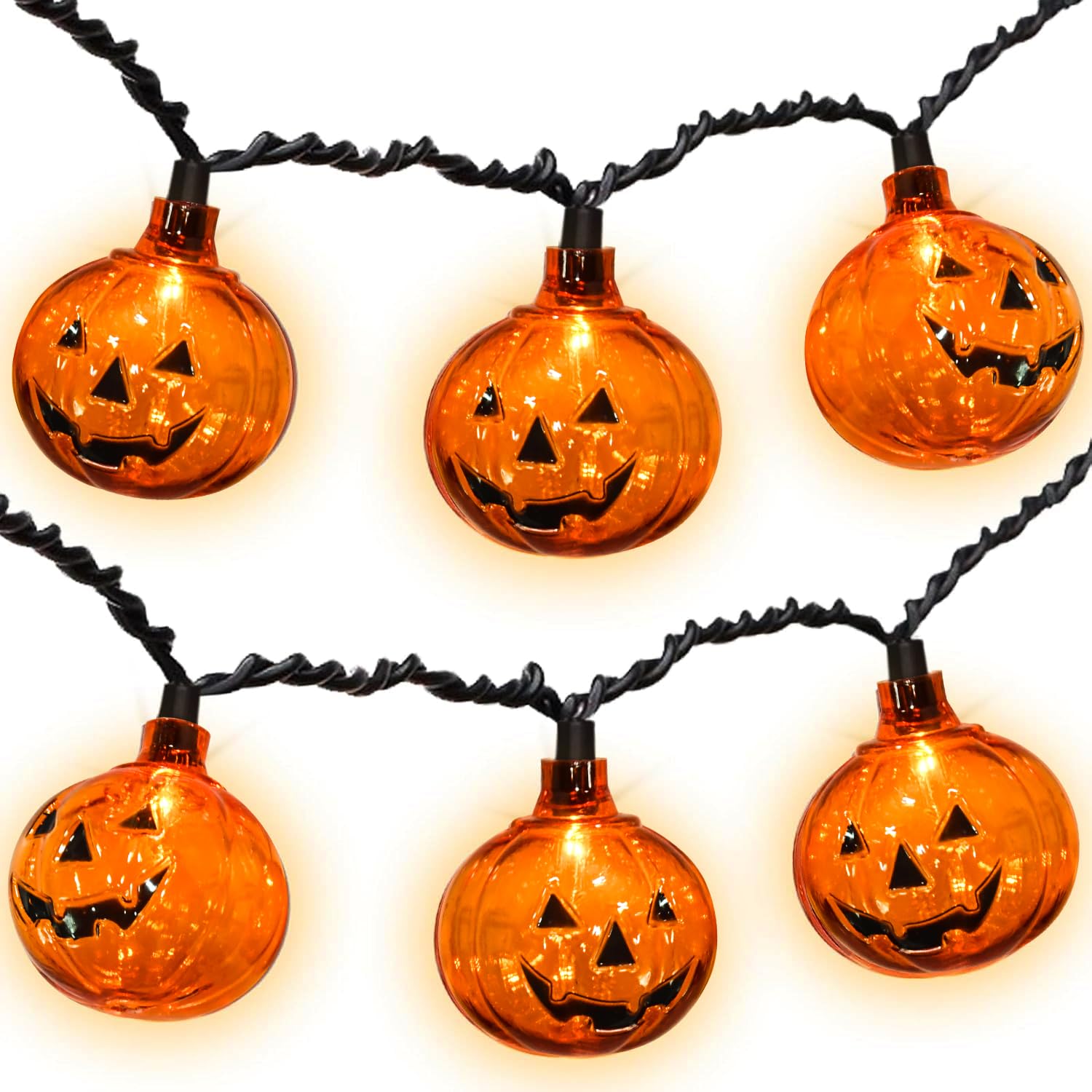 Halloween Decorations Pumpkin String Lights, 8.5 Feet Clear Pumpkin Lights With 10Pcs Pumpkin Lantern Lights, For Halloween Indoor Outdoor Party Patio Yard Home Decor