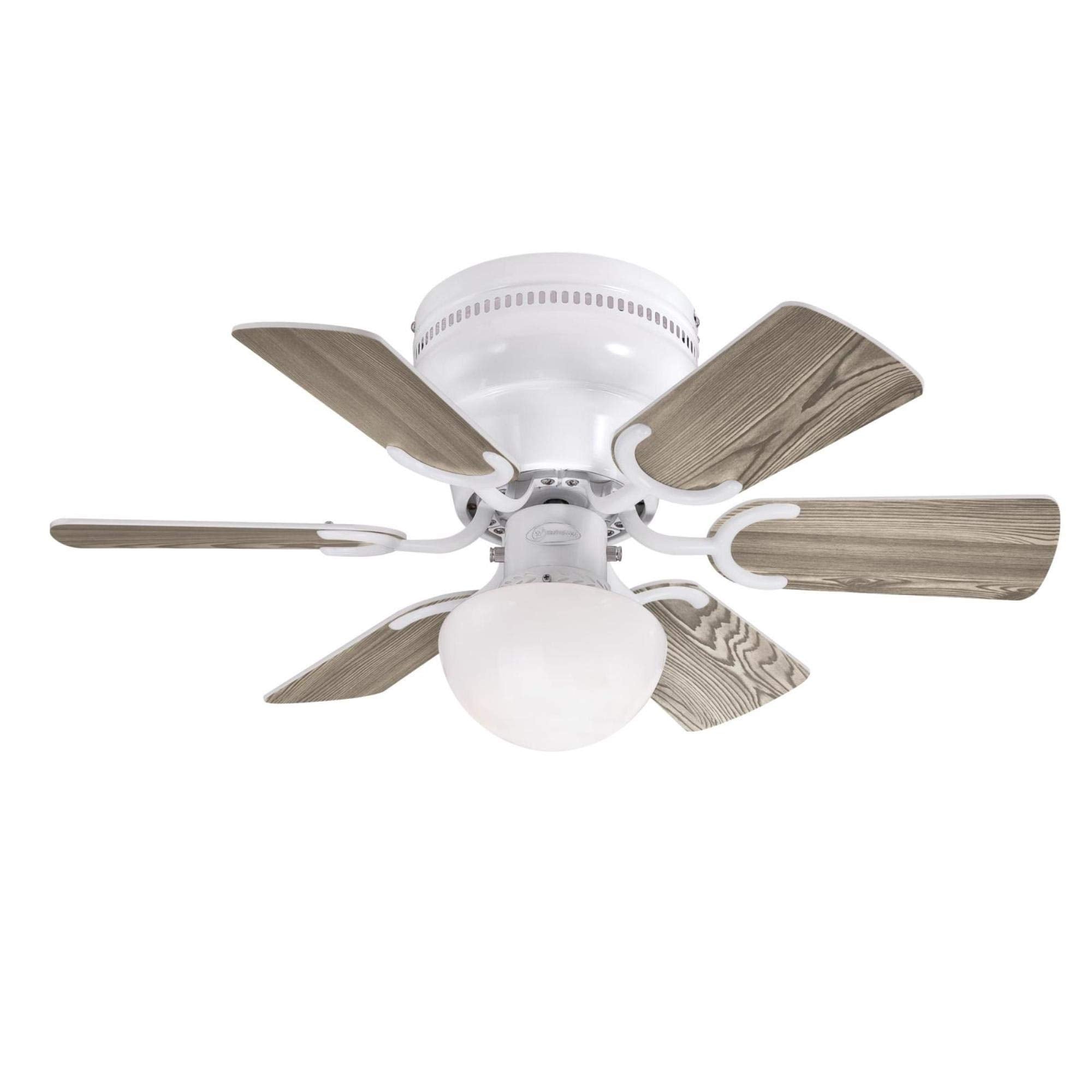 Westinghouse Petite Indoor Ceiling Fan with Light, 30 Inch, White, Model 7230800, MDF Material