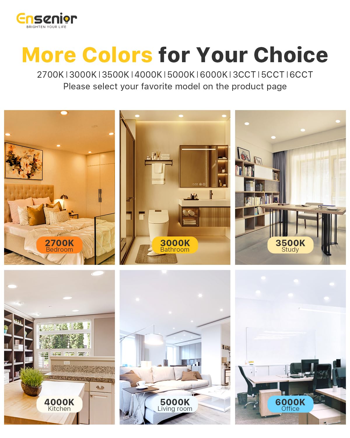 Ensenior 16 Pack 4 Inch Led Recessed Ceiling Light, Dimmable, 6000K Clear White, 750Lm 9W 120V, High Brightness Canless Wafer Do