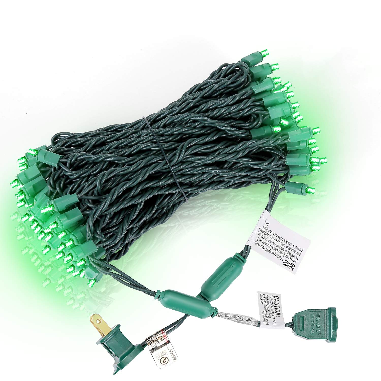 AIDDOMM Green LED Christmas Lights 50ft 100 Counts Waterproof Indoor/Outdoor Mini String Lights, Model REC5-35-3B