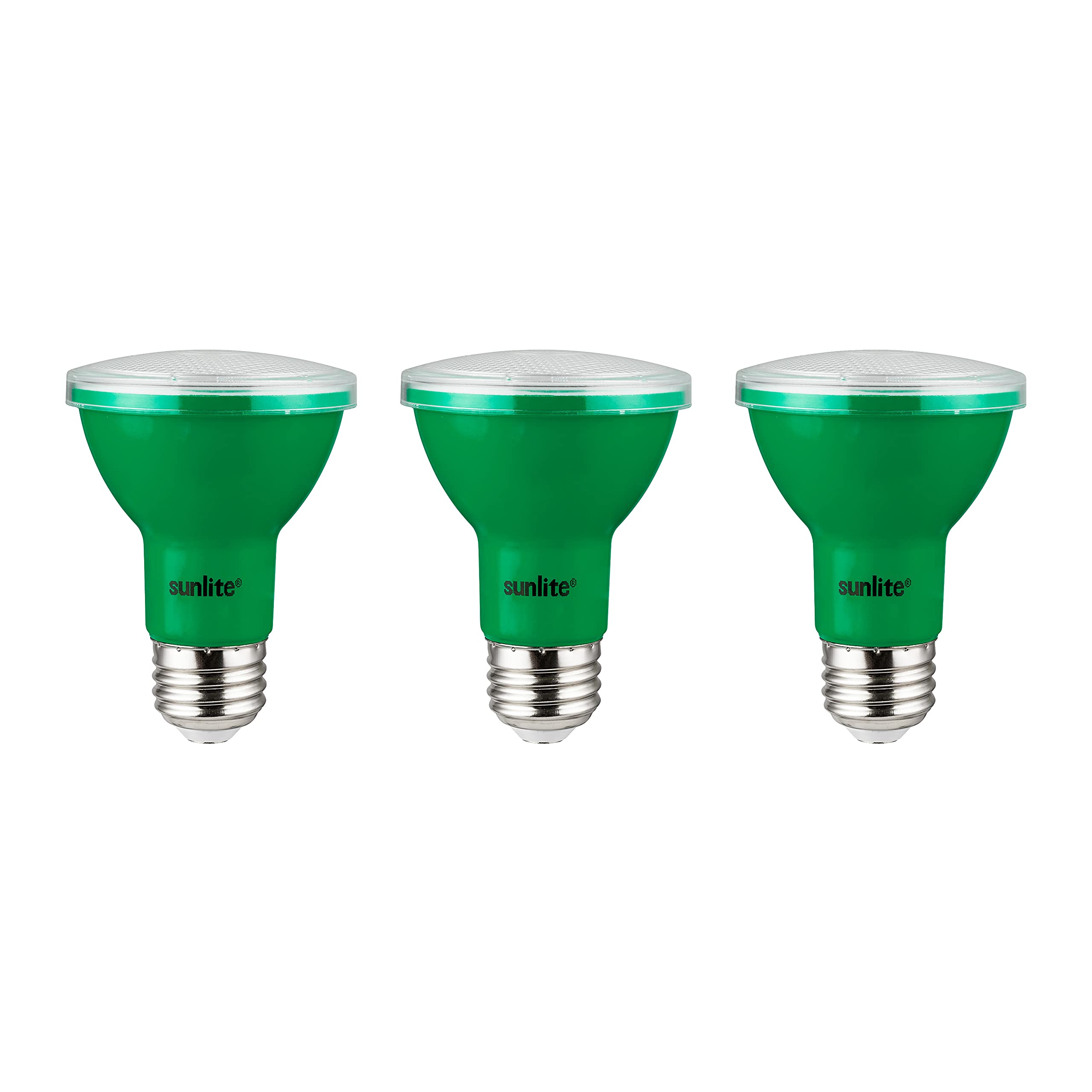 Sunlite LED PAR20 Colored Recessed Light Bulb, 3W (50W Equivalent), Medium E26 Base, Green, 3 Count
