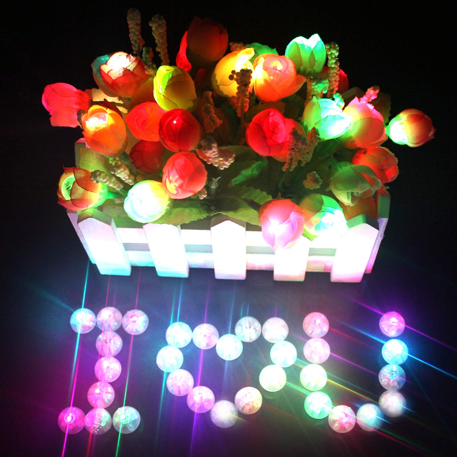 Neo Loons 100Pcs/Lot 100 X Multicolor Round Led Flash Ball Lamp Balloon Light Long Standby Time For Paper Lantern Balloon Light