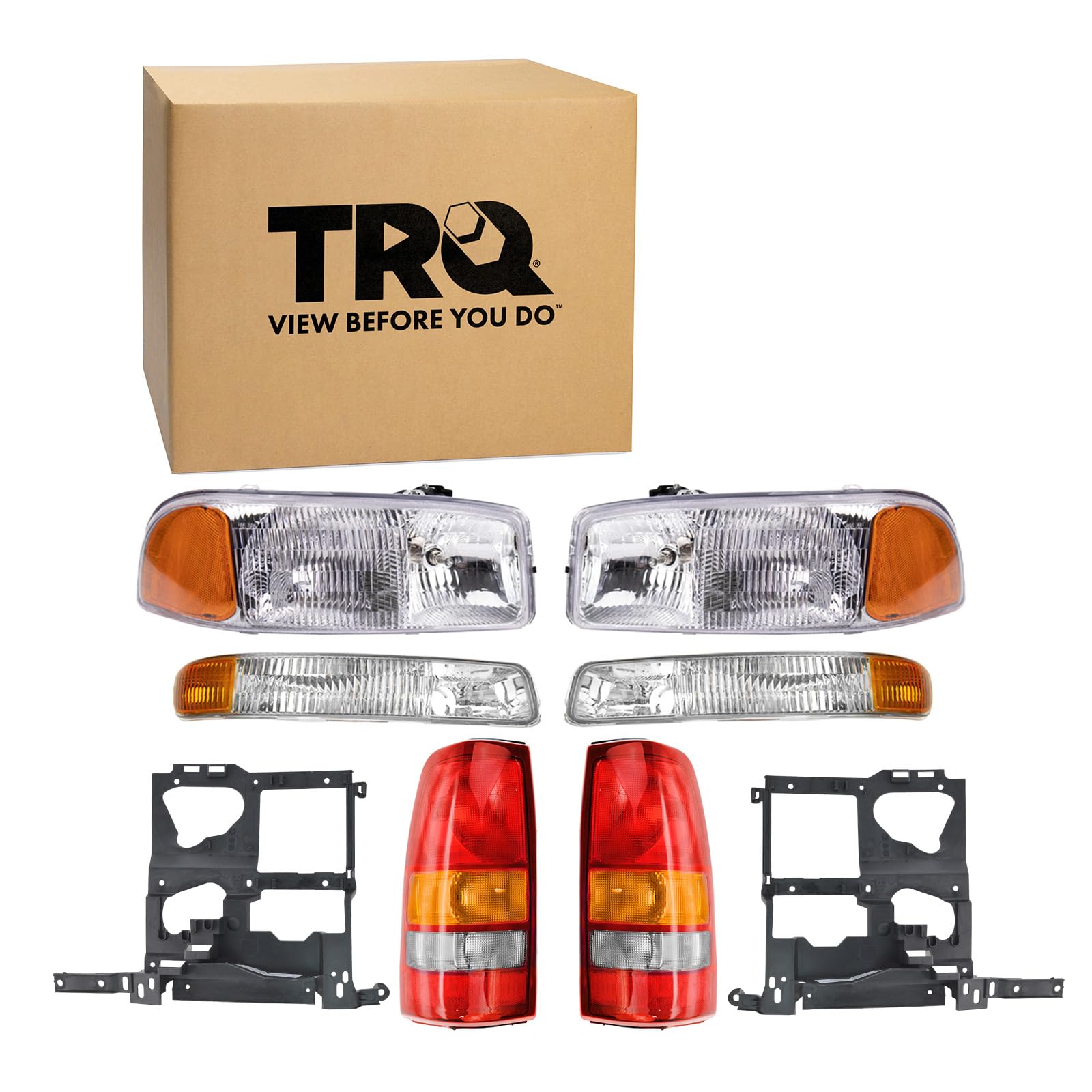 Trq Lighting Kit Driver & Passenger Side Compatible With 1999-2002 Gmc Sierra 1500 2001-2002 Sierra 1500 Hd Gm1221121 Gm1221122 Gm2502188 Gm2503188 Gm2520174 Gm2521174 Gm2592110 Gm2593110 Gm2800135