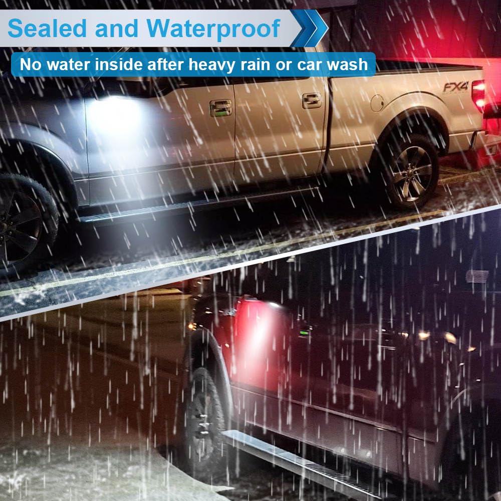 Mbuydiy Led Side Mirror Puddle Lights Lamp Compatible With 2007-2020 Tundra 2008-2020 Sequoia 6000K White, Pack Of 2