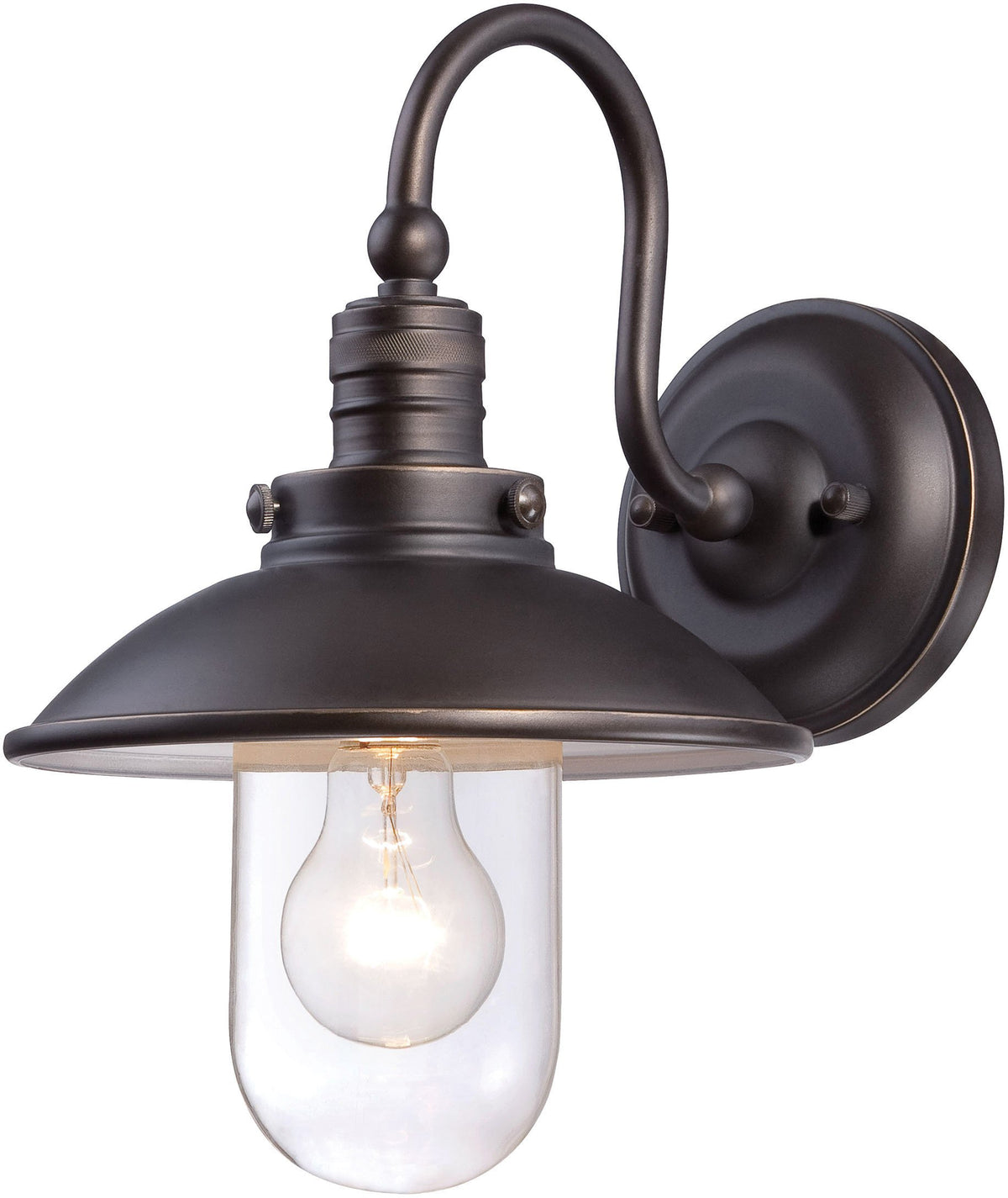 Minka Lavery Outdoor Wall Lantern, 75W, Oil Rubbed Bronze With Gold Highlights, 11.5&quot; Ext.