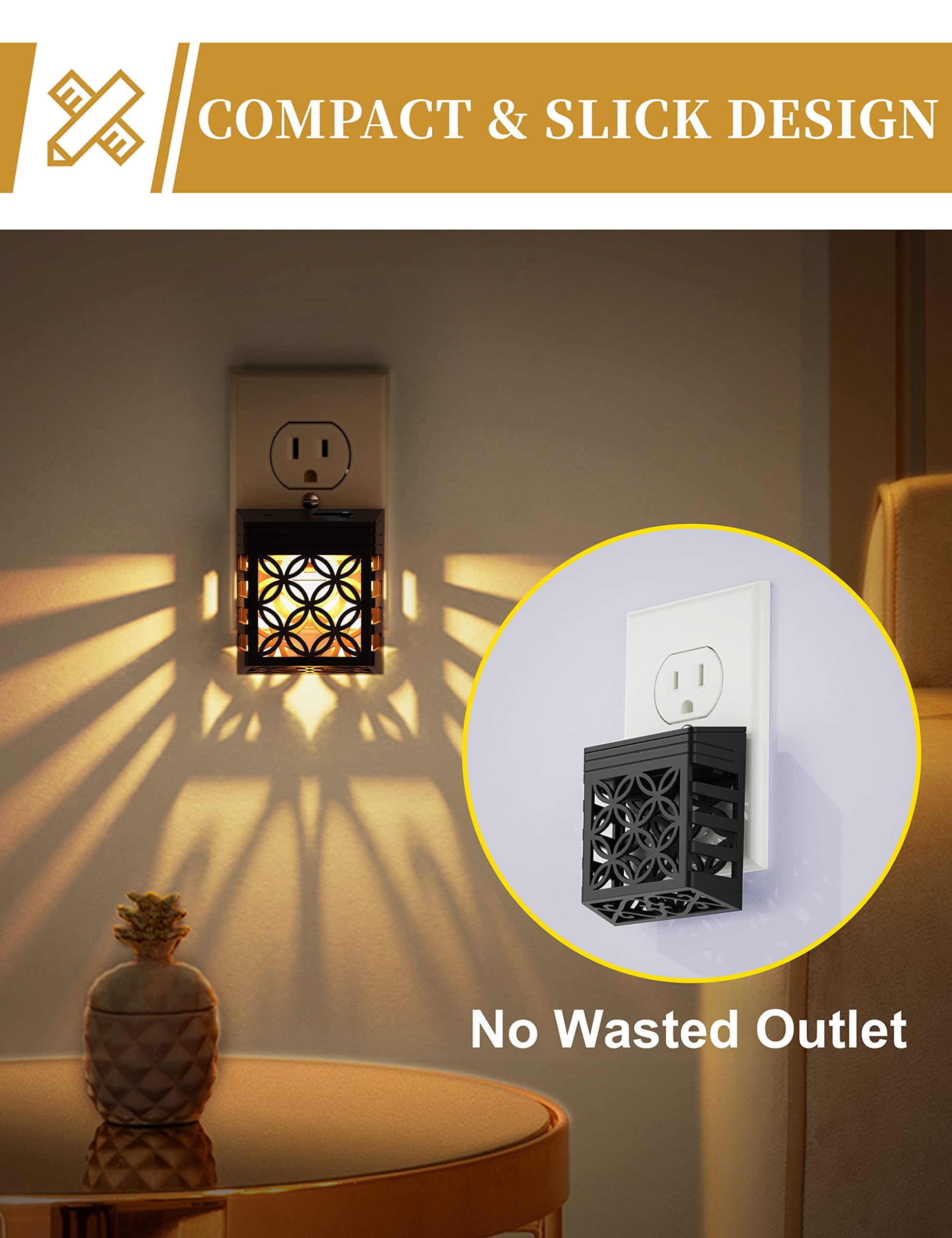 Doresshop Plug In Night Light, Night Lights Night Lights Plug Into Wall, Dusk To Dawn Sensor, Adjustable Brightness, Decorative