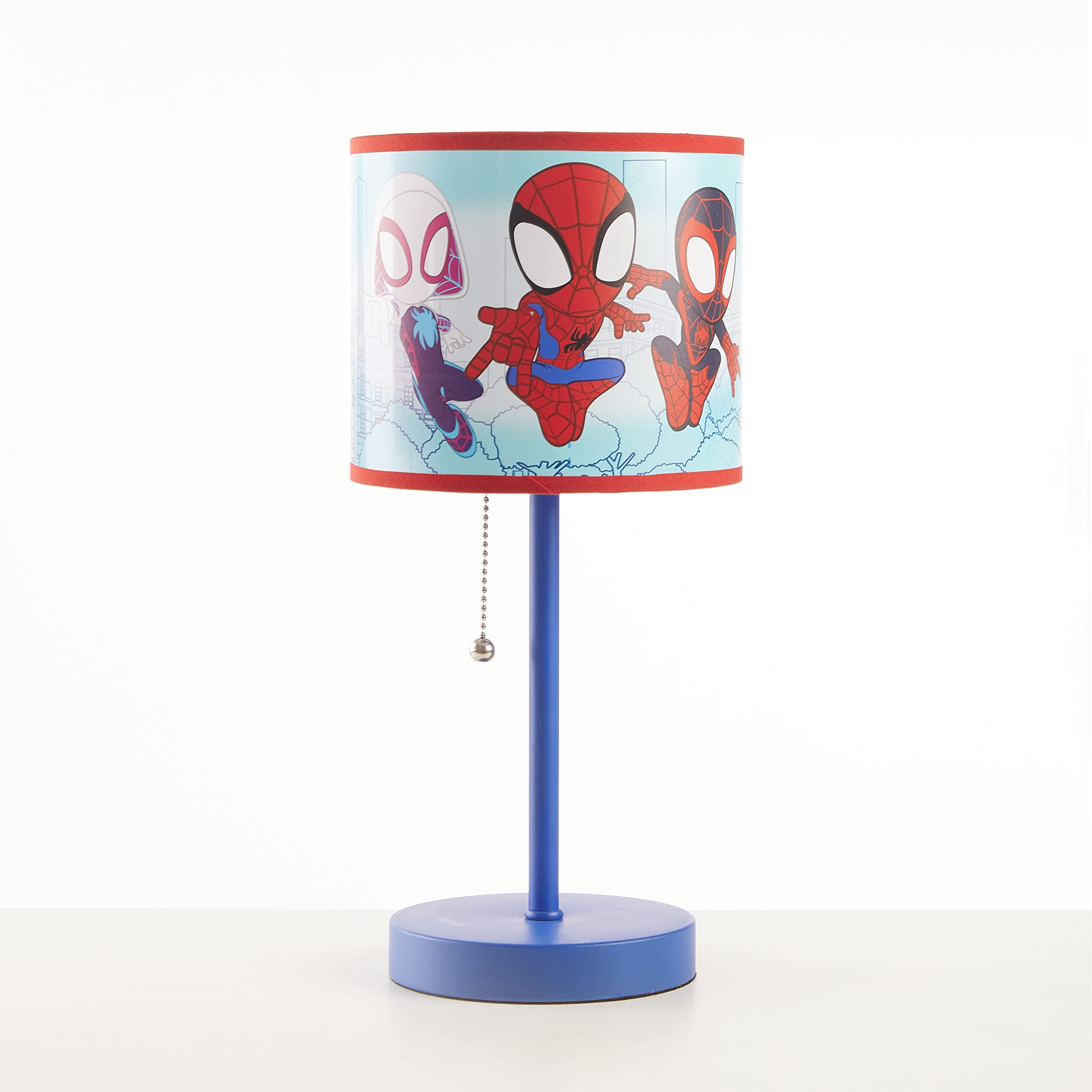 Idea Nuova Spidey Table Lamp - Pull Chain, Plastic, 10" - Marvel Spidey and His Amazing Friends Design, Model NN201578