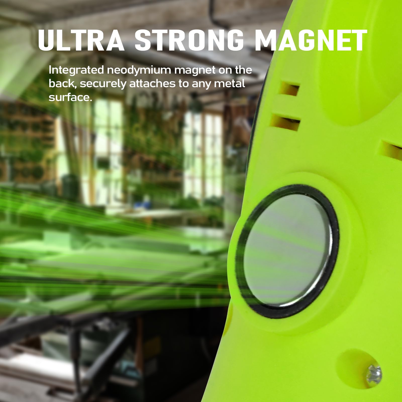 Ep 25 Ft Led Work Light, 1200 Lumen Cob Led Trouble Light - 16 Gauge Sjtw Indoor Outdoor Extension Cord, Handheld, Magnetic Base, Rotatable Hanging Hook - Green