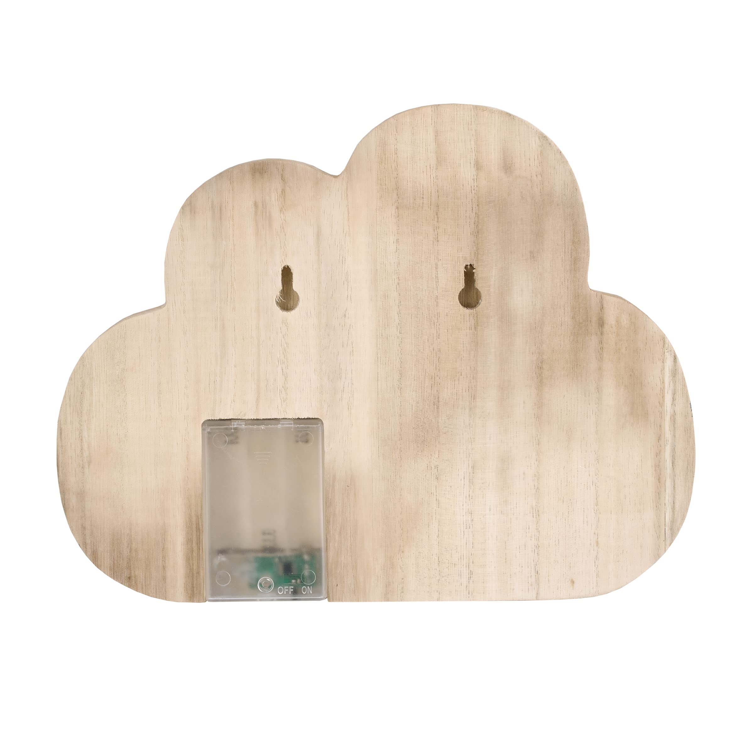 Little Love By Nojo Cloud Shaped Lighted Led Natural Wood Wall Decor