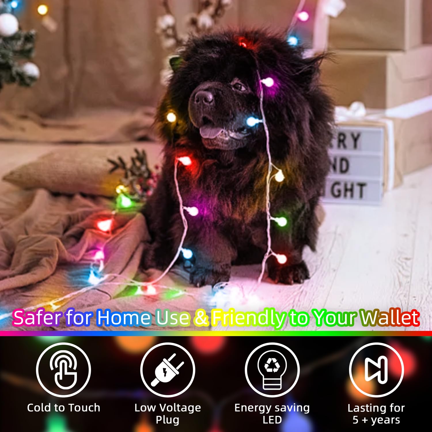 Wuxyiyang 120 Led String Lights 40Ft, 8 Lighting Modes Plug In Fairy String Lights For Bedroom Classroom Patio Garden Wedding Party Christmas Tree Outdoor Indoor Decorations Multicolor