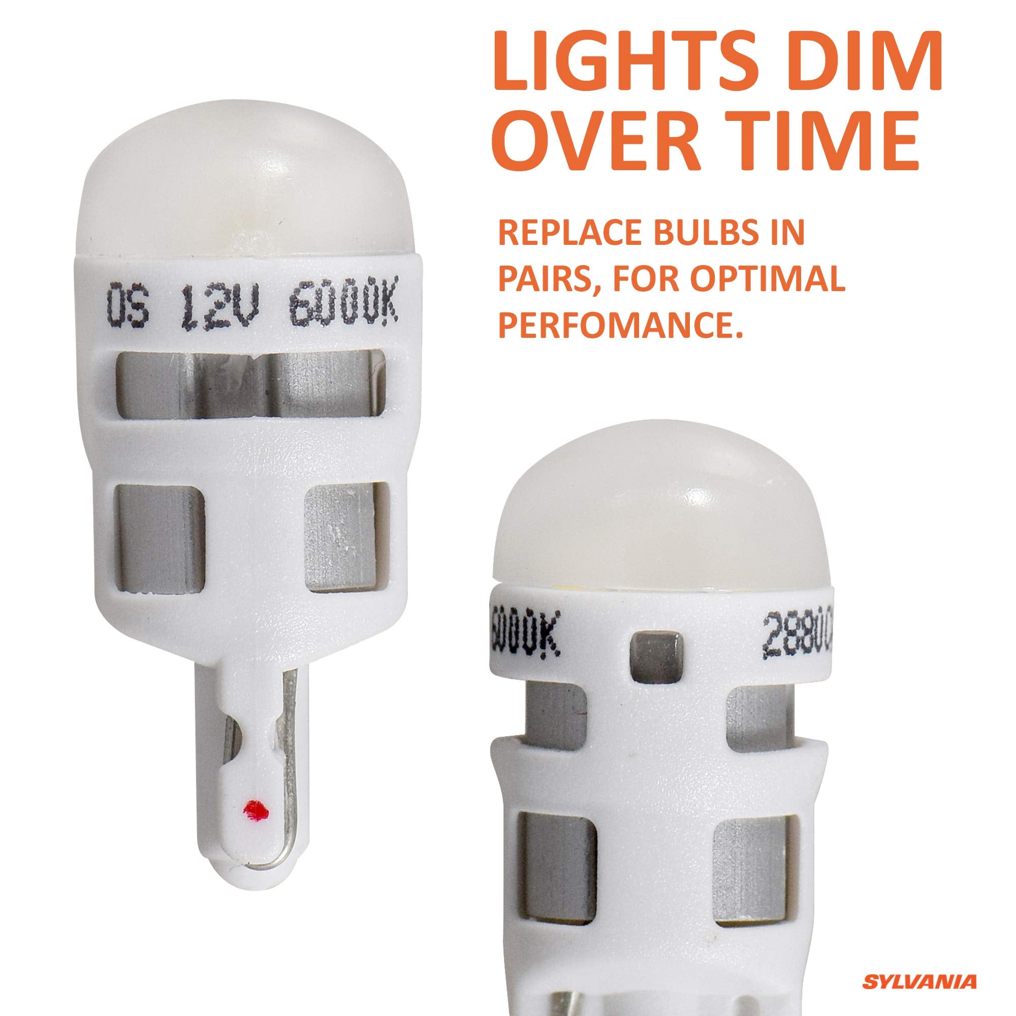 Sylvania Zevo 2825 T10 W5W White Led Bulb, (Contains 2 Bulbs)