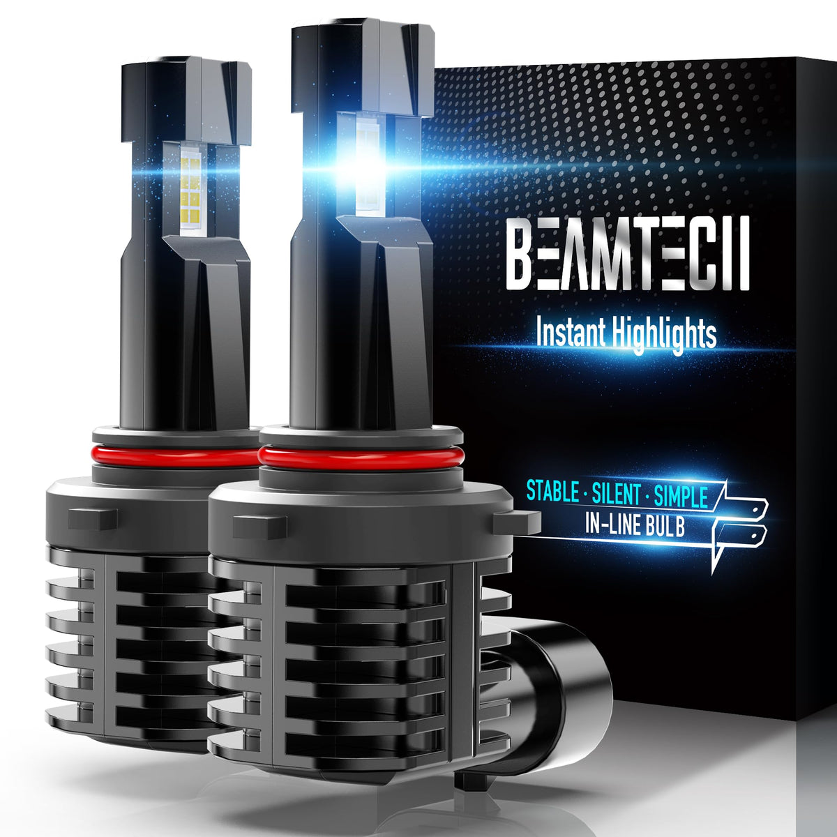 Use Fanless Icon BEAMTECH 9012 LED Headlight Bulb - Fanless HIR2 Halogen Replacement, 6 ...