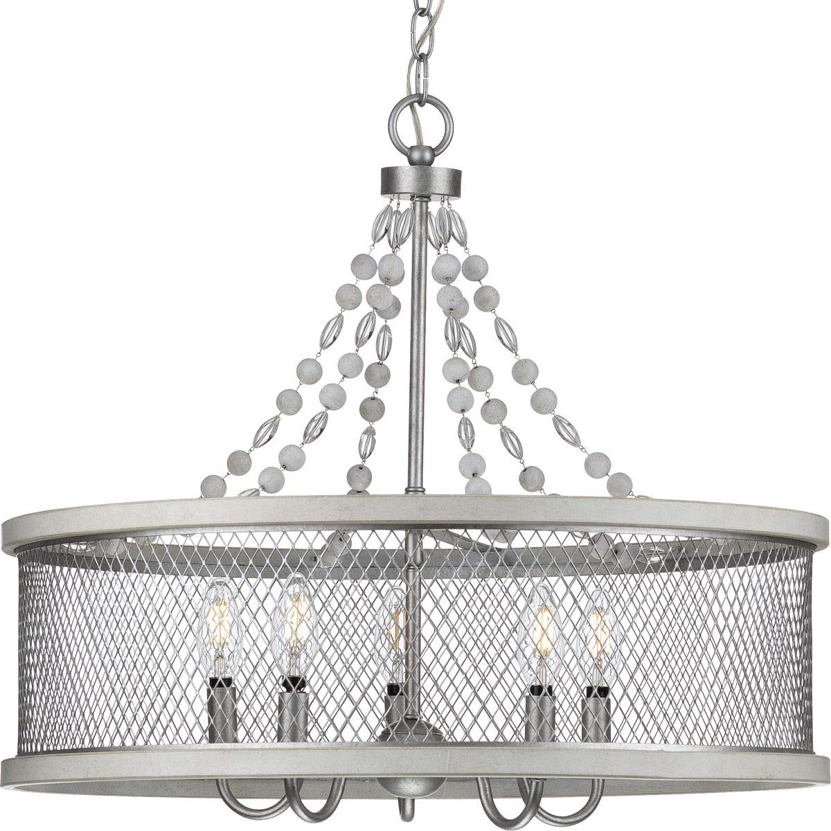 Progress Lighting Austelle Collection 5-Light Farmhouse Chandelier Light Galvanized