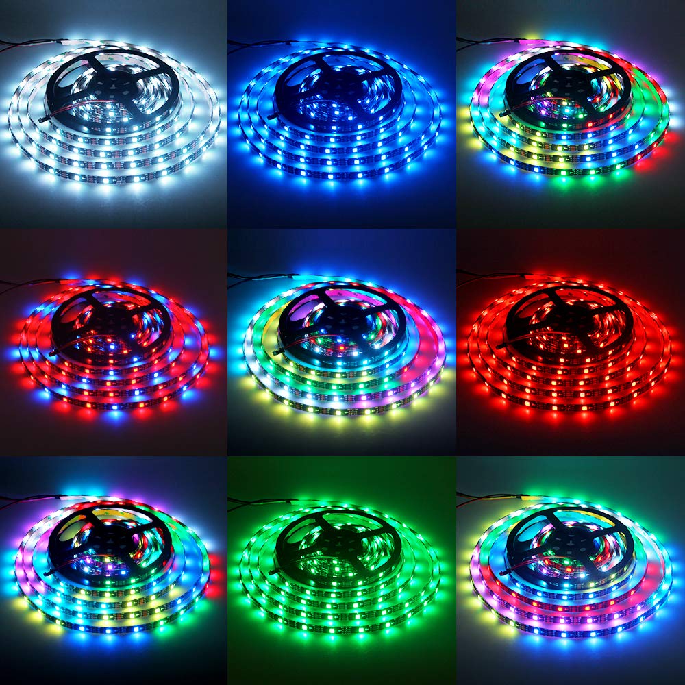 ALITOVE WS2815 RGB LED Strip Light 5m 150 LEDs IP65 Waterproof Black FPCB Model AL2815BK150IP65
