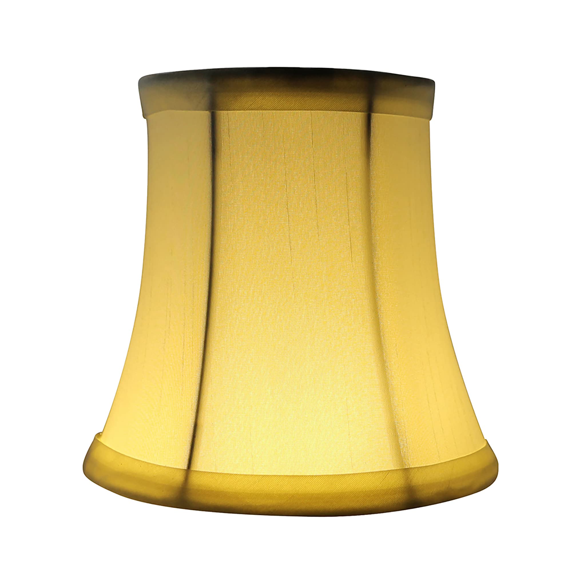 MERIVILLE Faux Silk Chandelier Lamp Shades, Softback Bell Shape, Clip-On Fitter, Set of 2, 3.5in x 5in x 4.75in, Egg