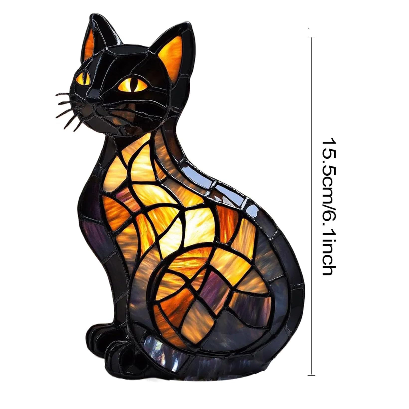 Hopanrel 2025 New Series Cat Desk Lamp  Lamps For Night Stands  Stained Resin Art Tabletop Light  Cute Pet Cats Themed Led Table Lamps  Creative Animals Table Lamp  Fun Gift For Cat Lovers (B)