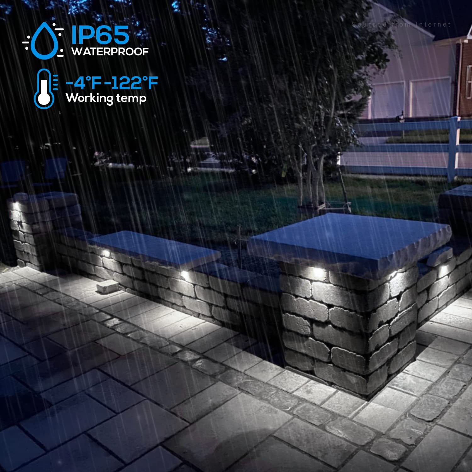 LEONLITE 12 Inch LED Retaining Wall Lights, 8-Pack, Low Voltage Landscape Lighting, Aluminum, Daylight (5000K), Model 42832