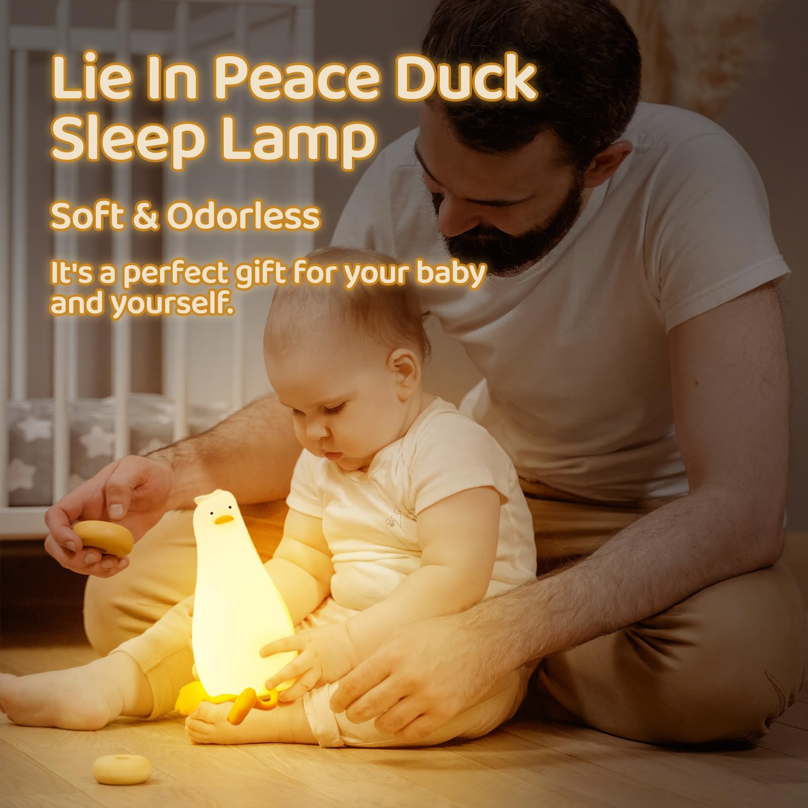MAGOHMT Existential Crisis Duck Lamp - 3-Level Dimmable Rechargeable Night Light for Kids Breastfeeding & Nursery | Silicone, To