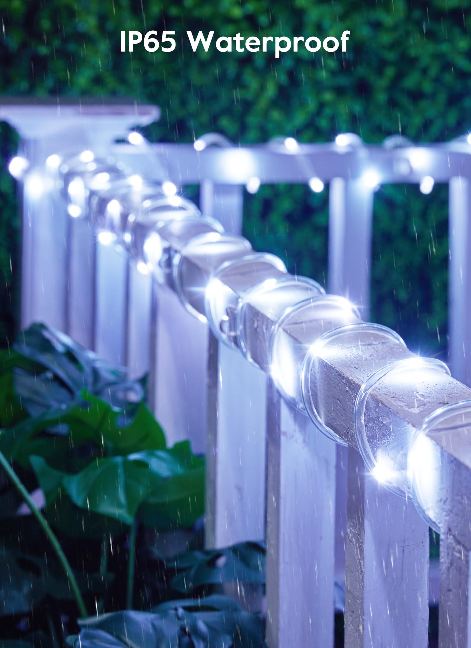 Brightown Solar String Lights Outdoor 200 LED 72ft Waterproof with 8 Modes, Pure White, 2 Pack, Model SR-08