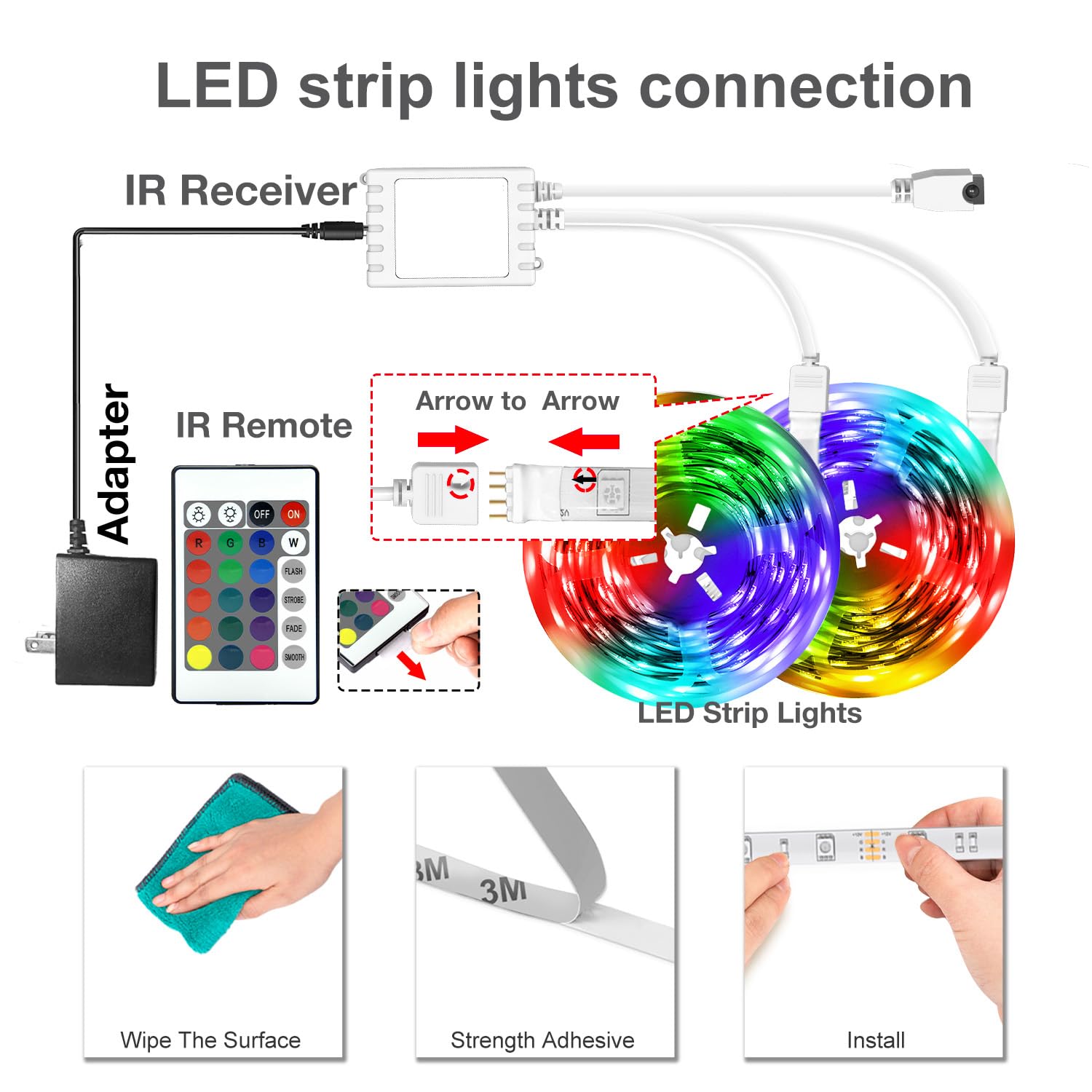Daybetter Led Strip Lights 200Ft Smart App Control Multicolor, Music Sync, 2 Rolls Of 100Ft For Home Decor And Parties