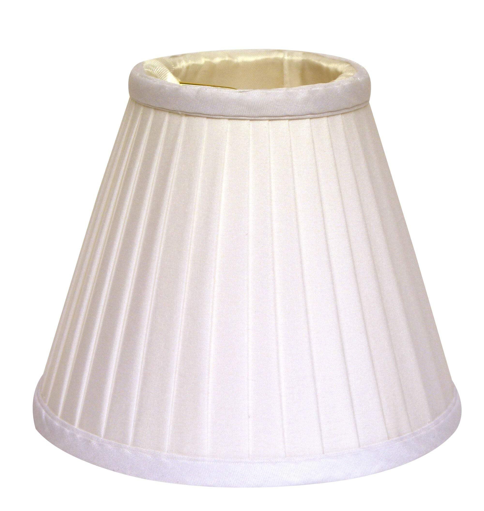 Homeroots 470088 4 In. White Slanted Pleat Chandelier Silk Lampshades - Set Of 6