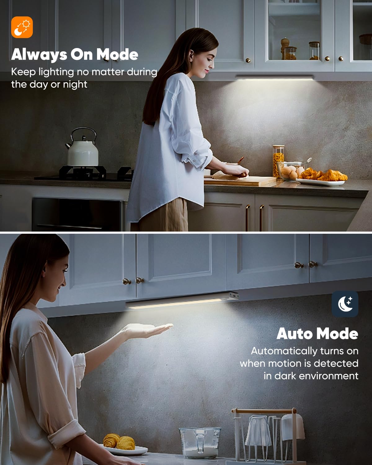 5-Pack Under Cabinet Lighting, Upgraded 2200Mah Rechargeable Under Cabinet Lights Wireless, Led Motion Sensor Light Indoor Close