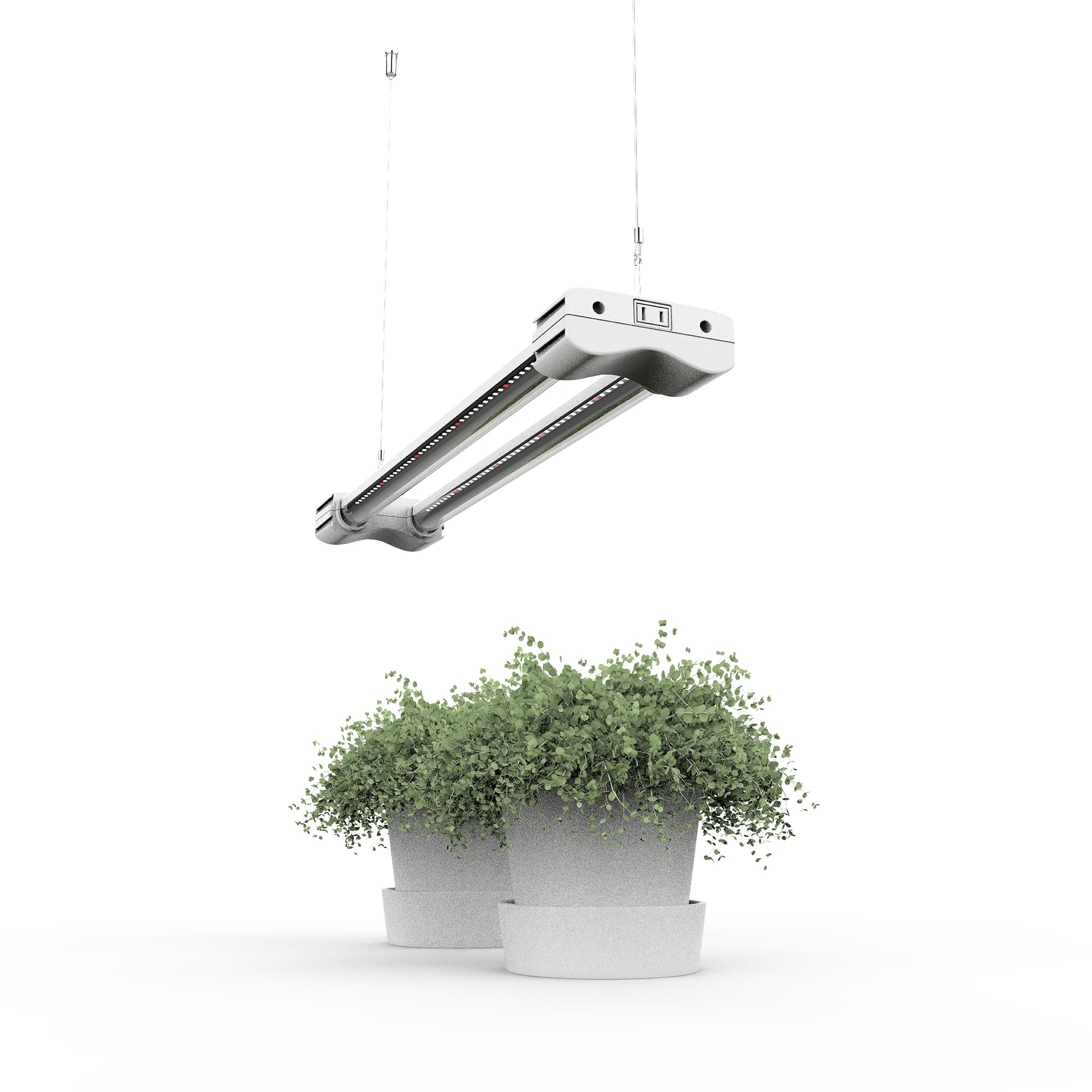 BoostGro LED Grow Light Full Spectrum Modular Linkable 5000K Daylight + 660nm Red Indoor Plant Lighting Fixture (2 FT, White) (1