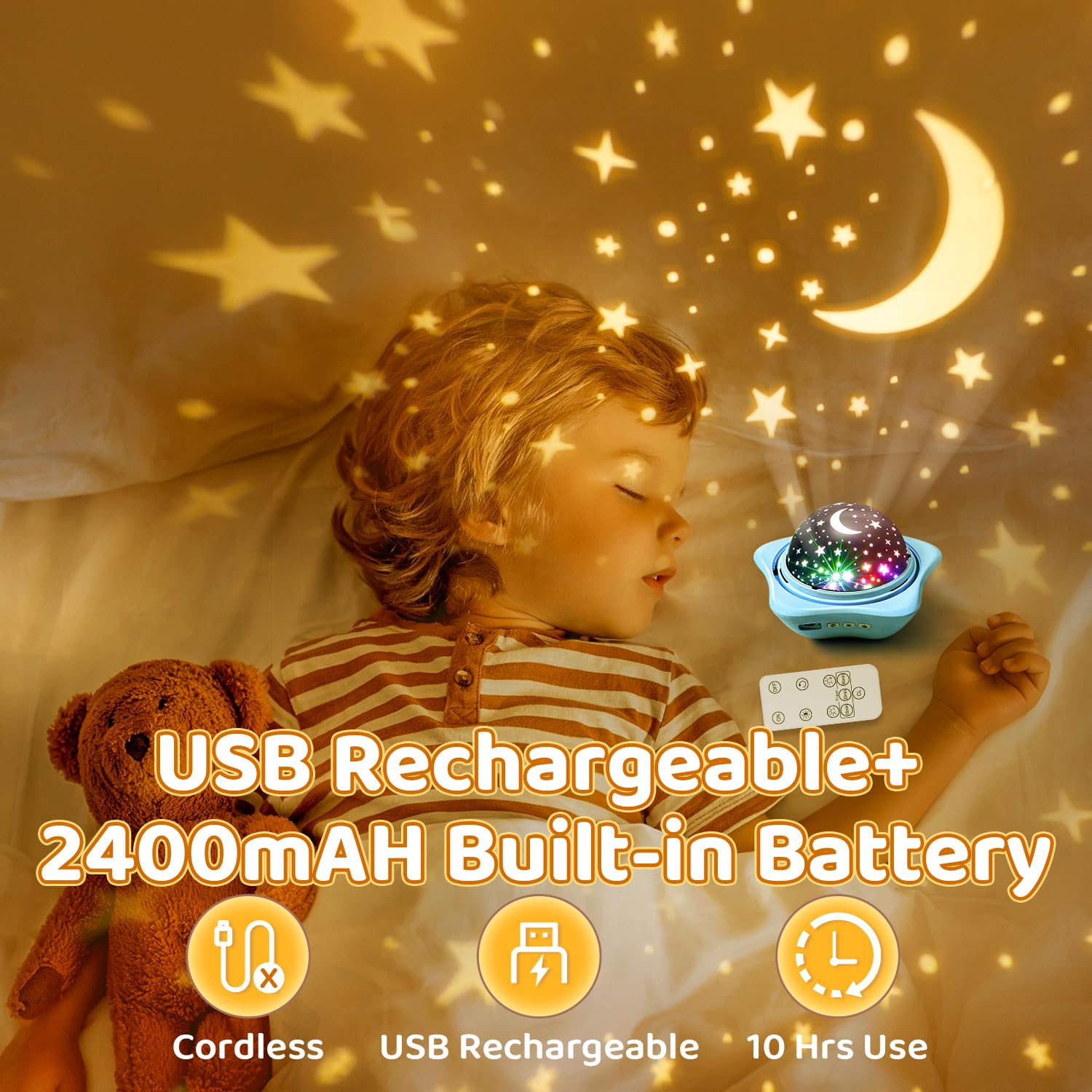 One Fire Dinosaur Night Lights For Bedroom,Upgrade 6 Films Star Projector Lights For Kids Room,Remote 360° Silent Dimmable Night Light Projector,Rechargeable Timer Dinosaur Room Decor For Boys Gifts