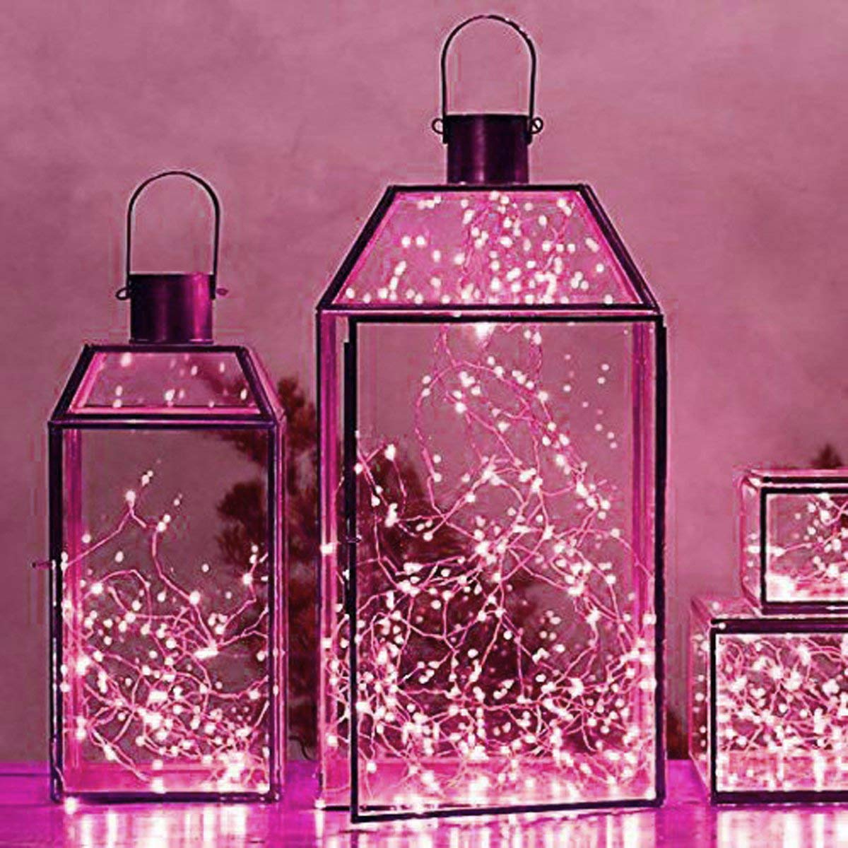 NiniTe LIGHTS 24 Pack Fairy Lights 20 LED Mini String Lights 6.6ft Copper Wire Pink