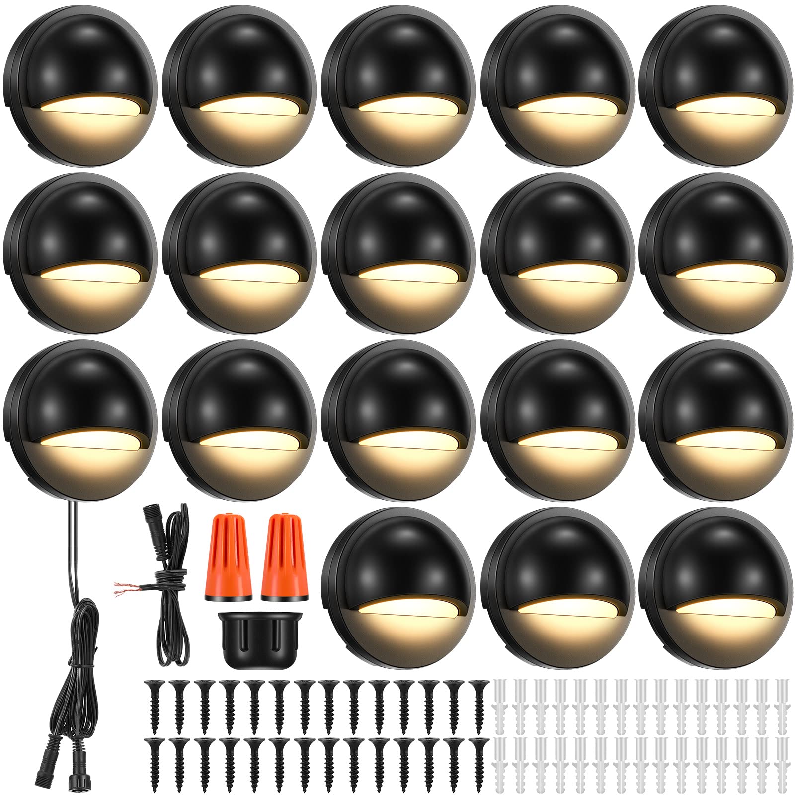 Tuanse 18 Pack Low Voltage Led Deck Lights, 2.5W Led Landscape Step Stair Railing Lights, Outdoor Waterproof Garden Post Fence Lights, 12-36V Outdoor Led Deck Light For Yard Patio Pathway Decor