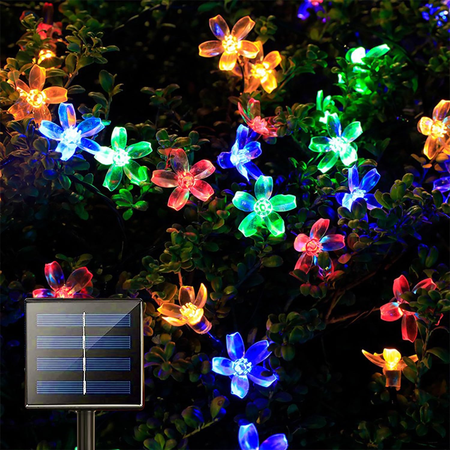 KENTA Solar String Flower Lights, 100 LED, 40Ft, Waterproof Multi-Color Fairy Lights, 8 Lighting Modes, Model KCS-YHD-1P