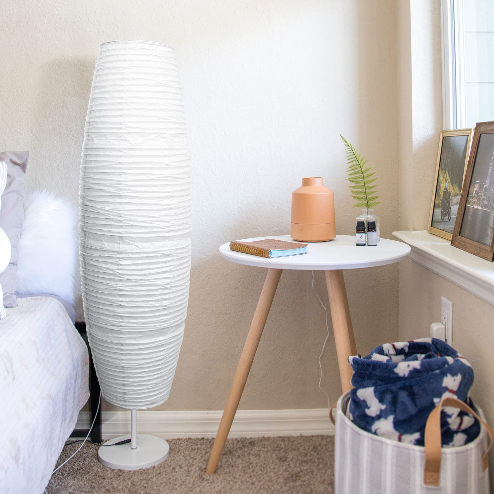 Uonlytech Paper Floor Lamp Shade Replacement, Foldable Standing Lampshade Japanese Style Paper Floor Light Cover Accessories For