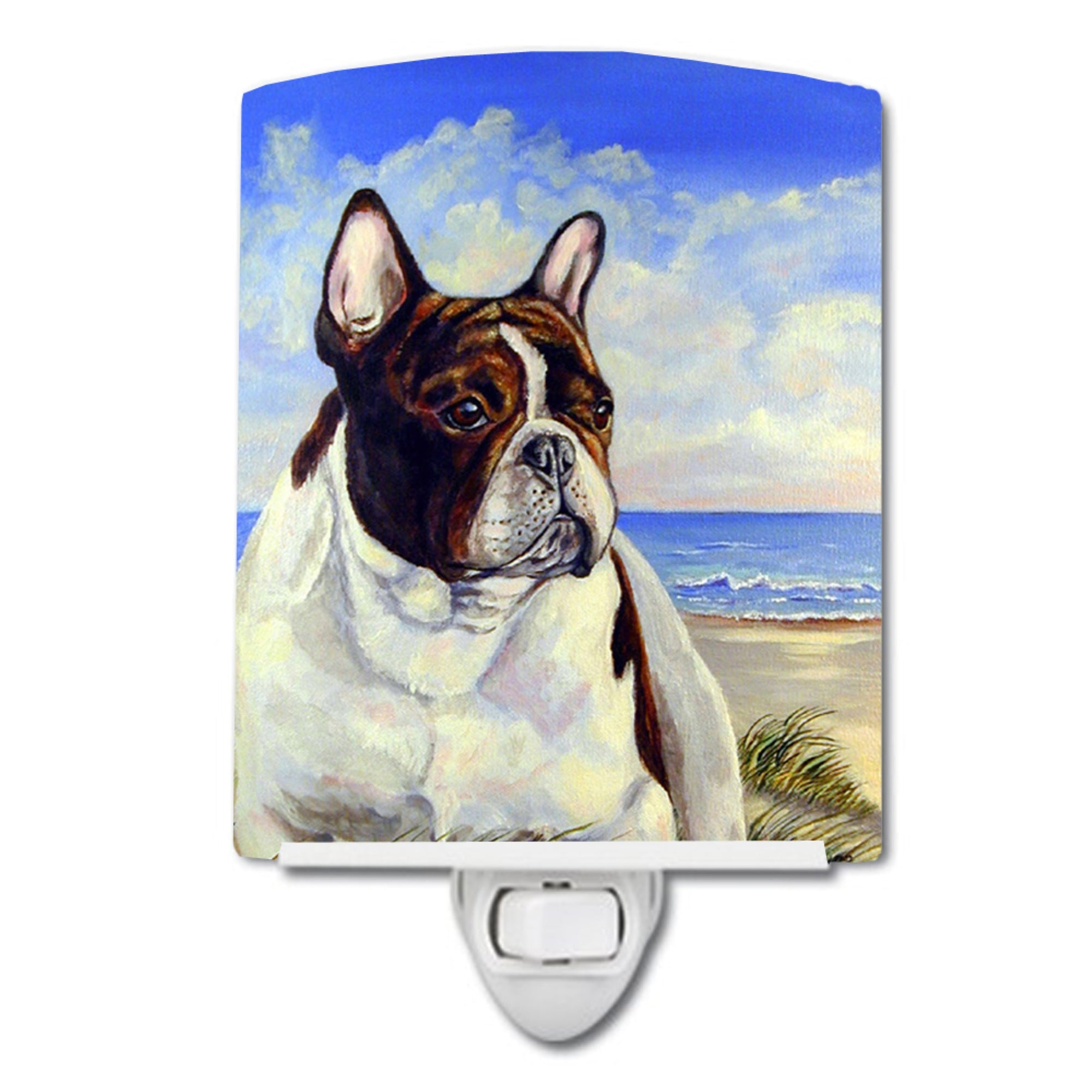  inchCarolines Treasures French Bulldog at the beach Ceramic Night Light, 6x4, Multicolor inch