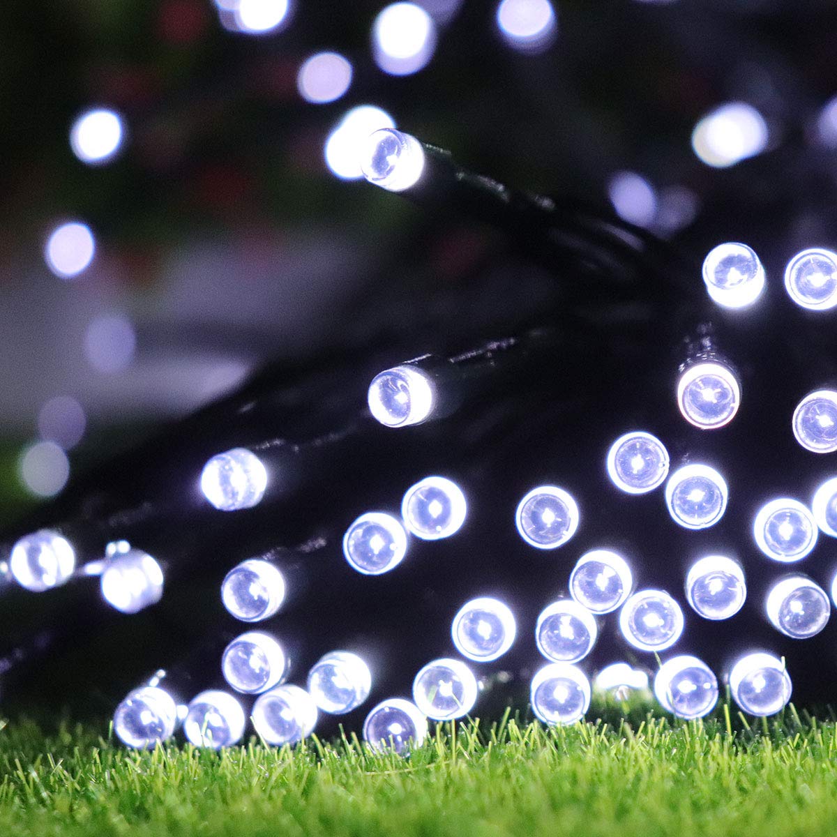 LALAPAO Solar String Lights, 200LED, 72ft, Waterproof Fairy Lights, White, Model B07PDVHXZS
