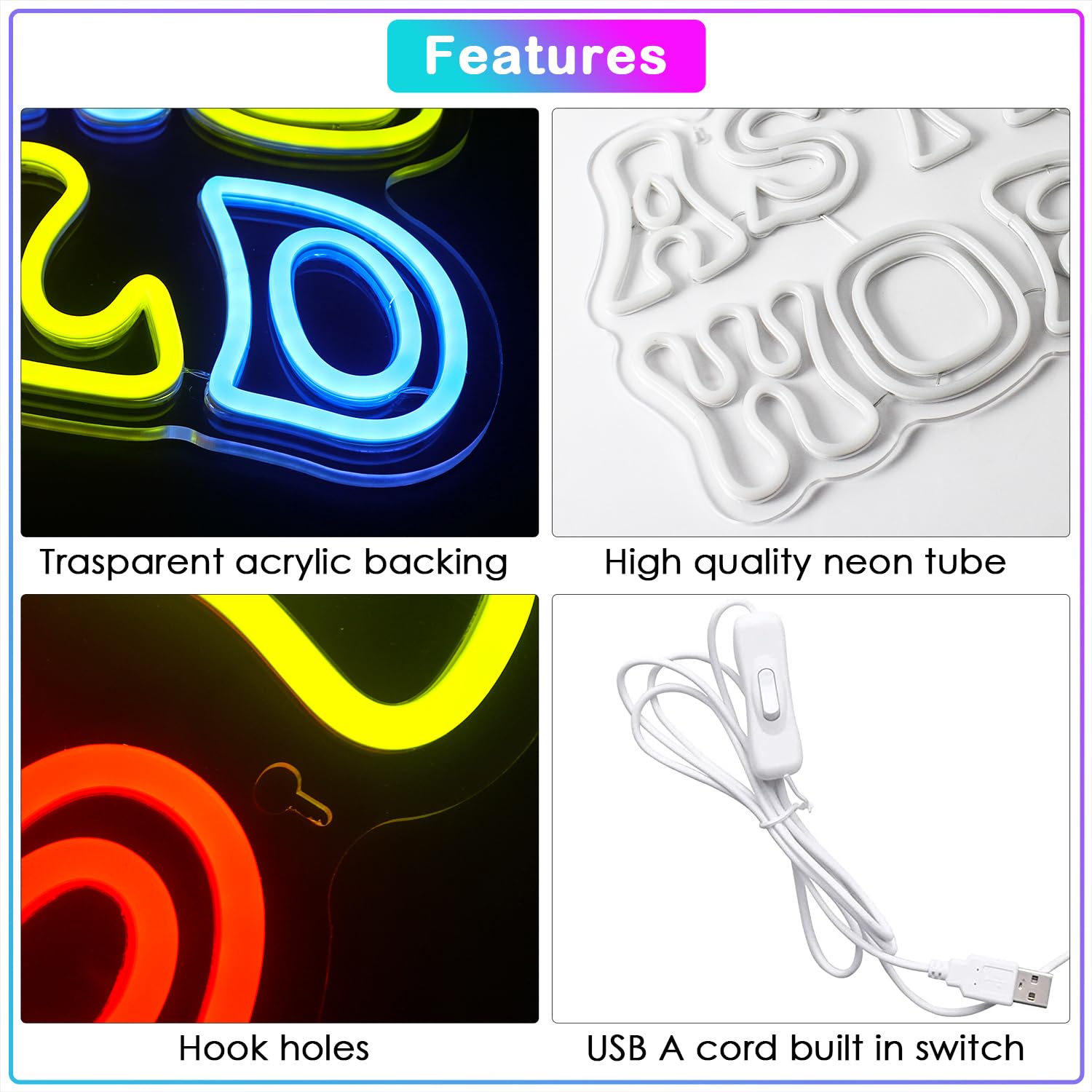 JURONGYILU Neon Sign - Astro World LED Wall Decor - Colorful USB Powered Light for Bedroom, Living Room, Bar, Game Room