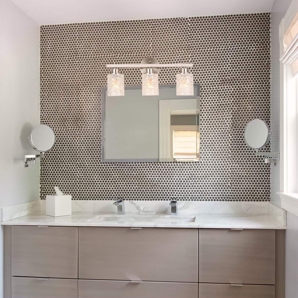 ALICE HOUSE 20.5in Vanity Lights, 3 Light Wall Lighting, Brushed Nickel Finish, ETL Listed, Model AL9082-W3