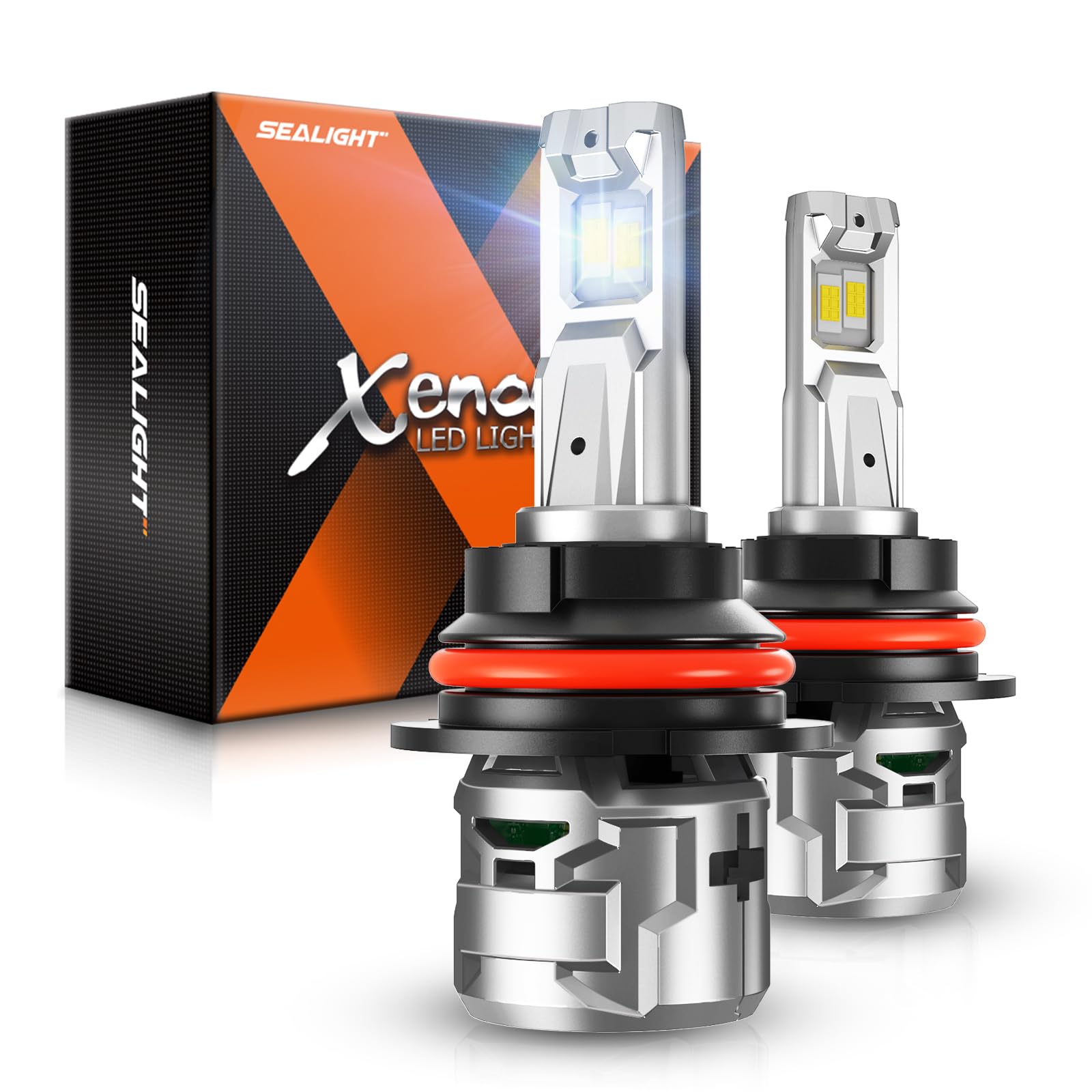 SEALIGHT 9004 Fog Light Bulbs, 30000LM, 6500K Cool White, IP68 Waterproof, Plug-N-Play, Pack of 2, Aluminum