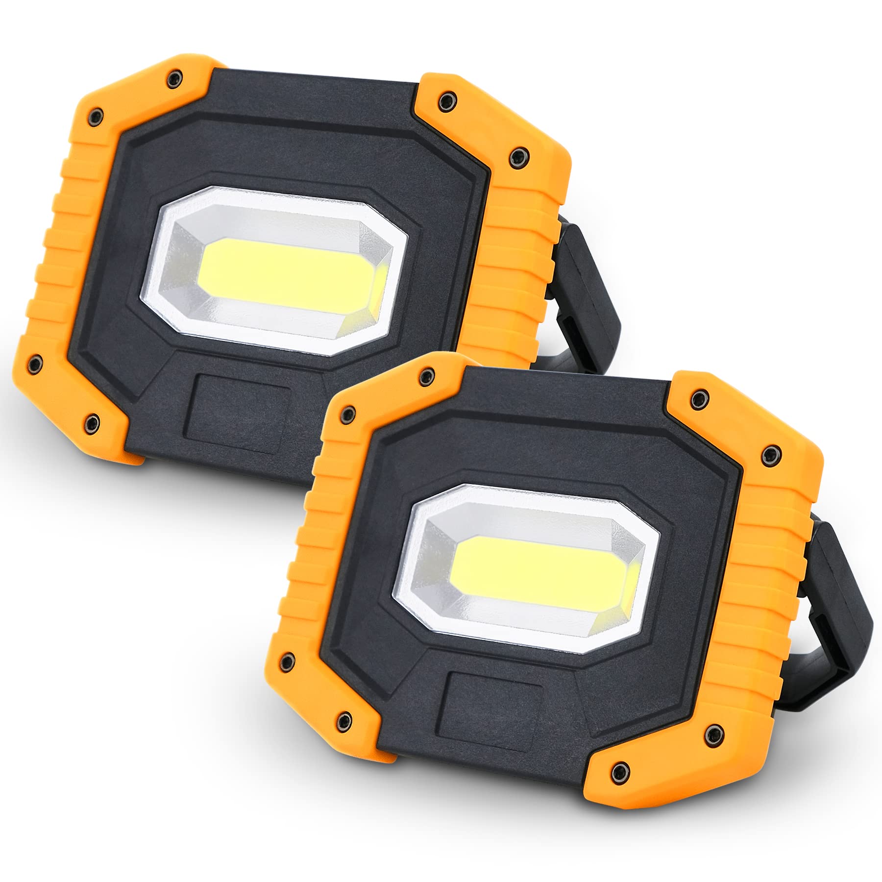 T-SUN Rechargeable LED Work Light, 30W 2000LM Portable, Waterproof, 2 Pack
