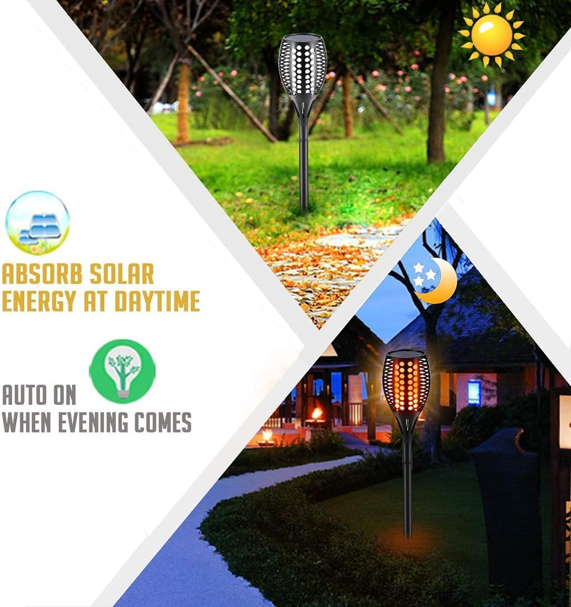 Aityvert Upgraded Large Solar Torch Lights, 43&quot; Waterproof Outdoor 96 Led Dancing Flames Lights, Flickering Flames Garden Lights, Auto On/Off Landscape Decoration Pathway Patio Driveway Lighting (8)