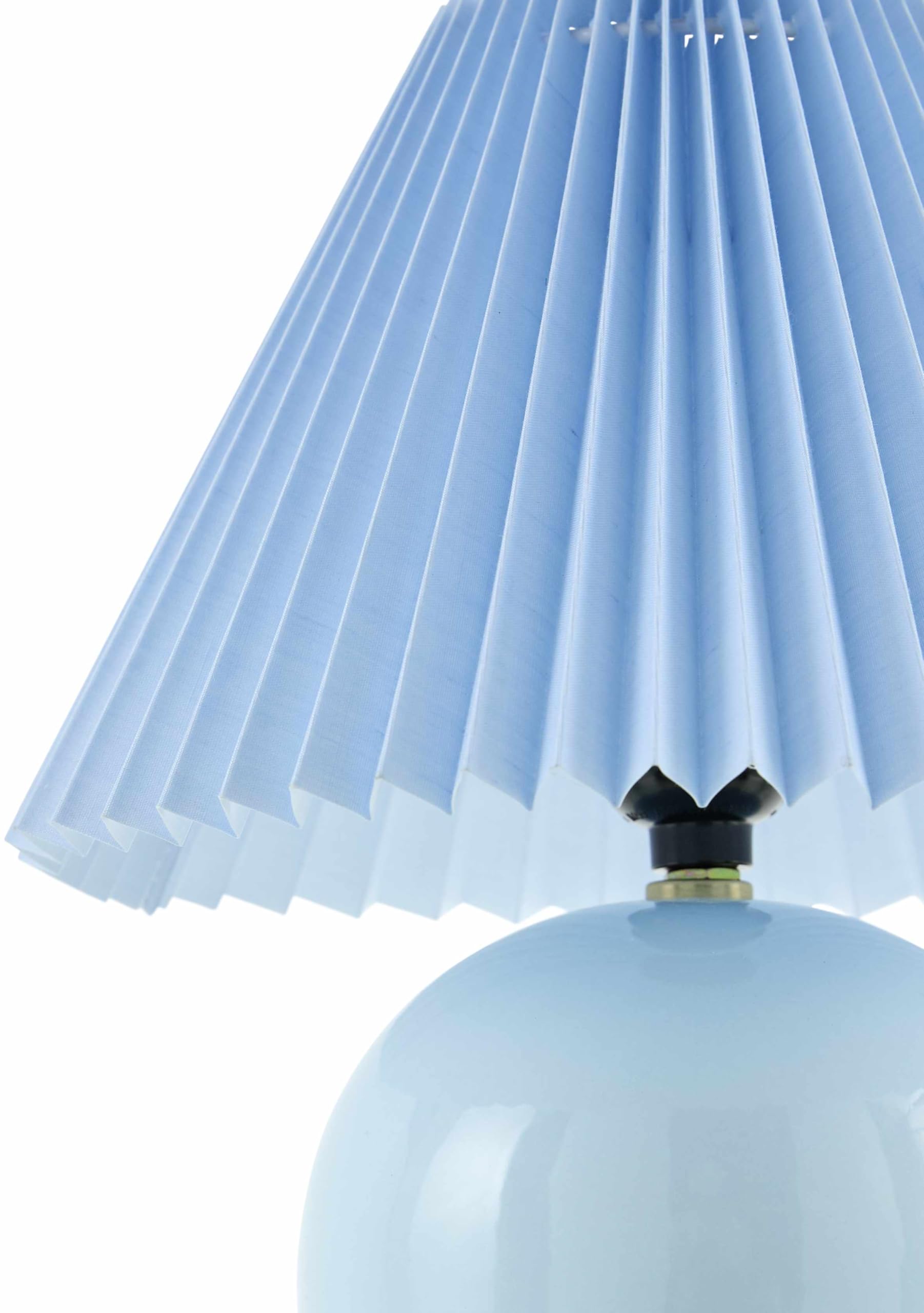 Boutiquerugs Shcheglovo Boho Ceramic Bedside Table Lamp For Bedroom Nightstand - End Side Lighting For Living Room - Light Blue