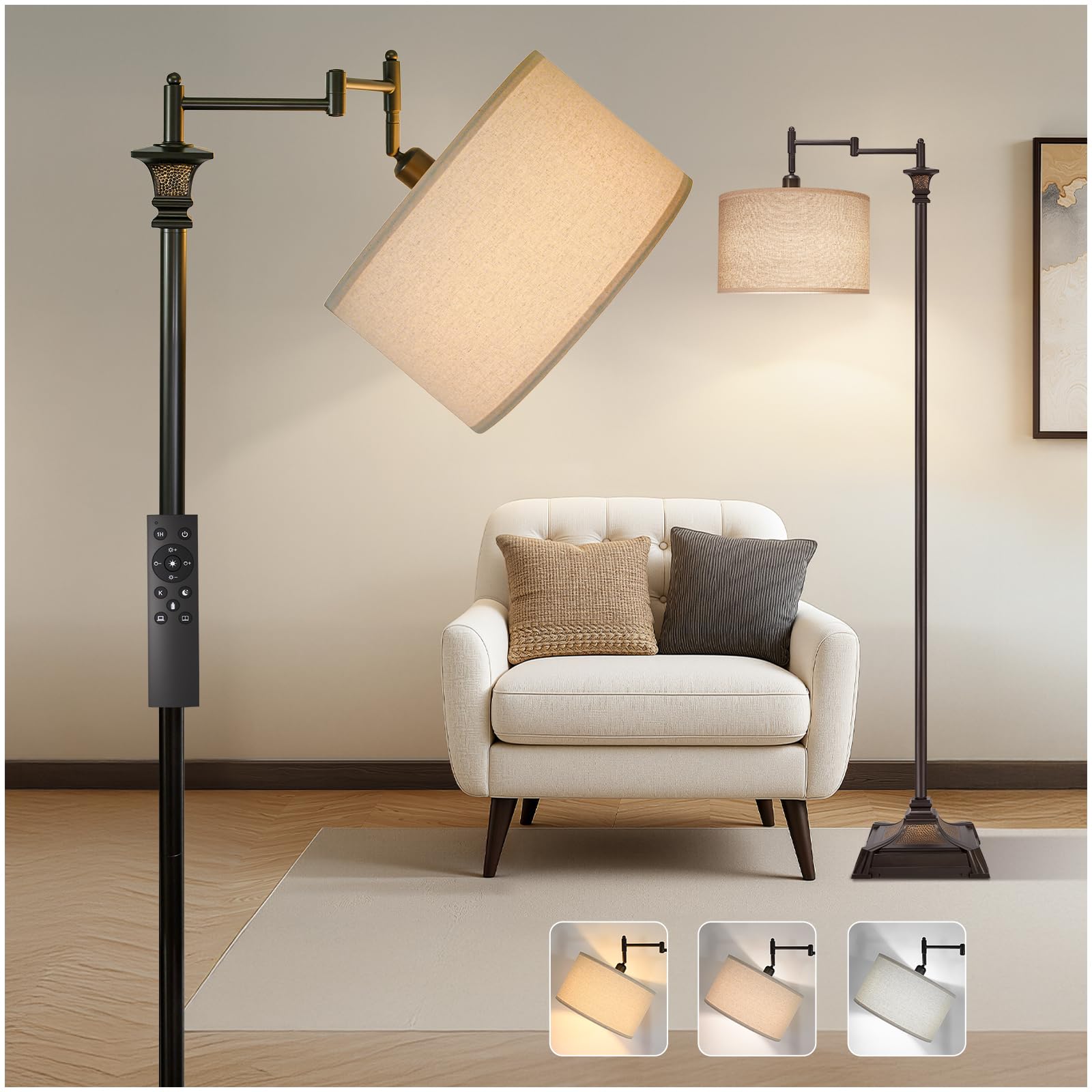 Scenekoy Vintage 68 Tall Smart LED Floor Lamp for Living Room Bedroom