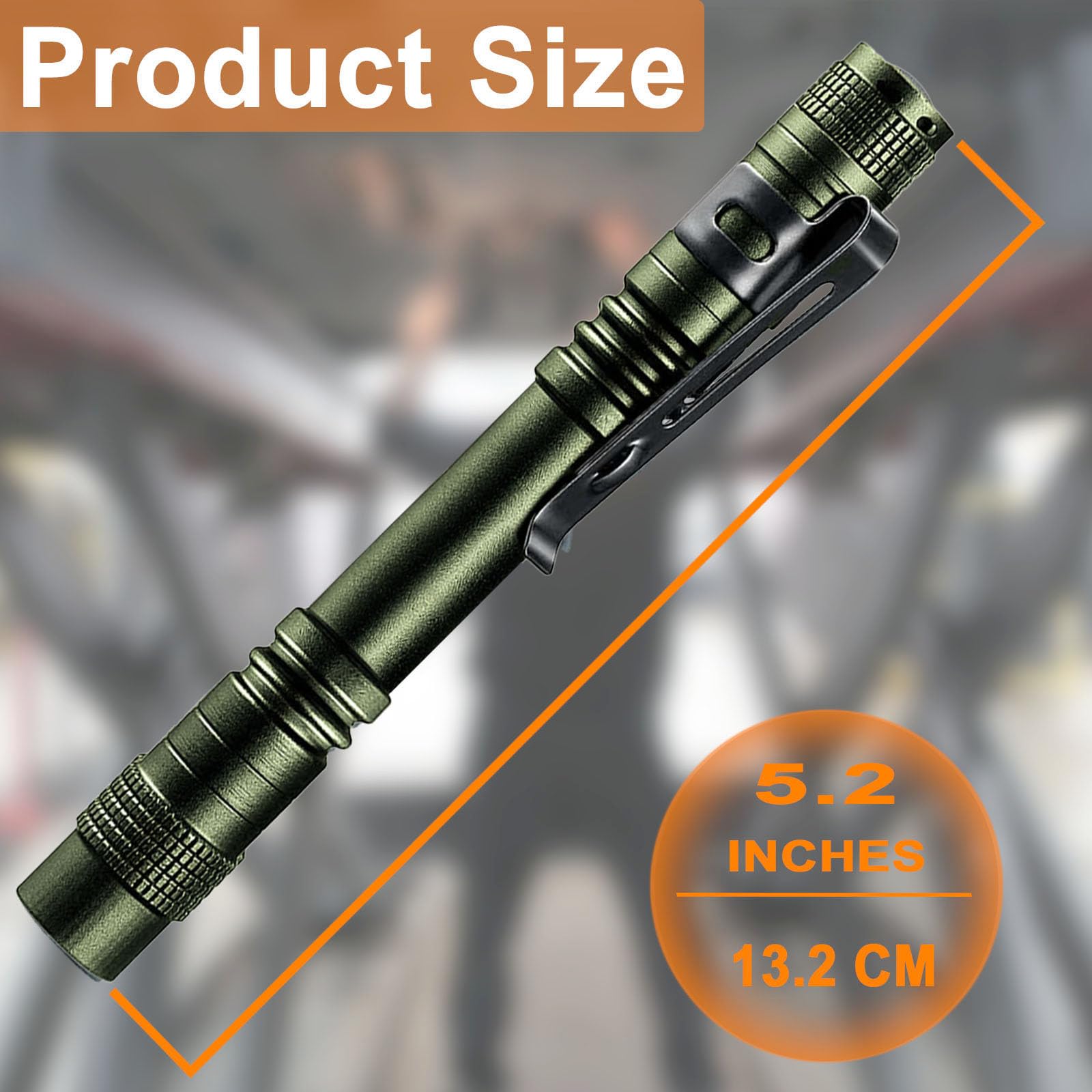 Beieverluck Mini LED Pen Light Flashlight - 20 Pack, Waterproof, Large, Green, Model NUM0172 for Camping and Emergency