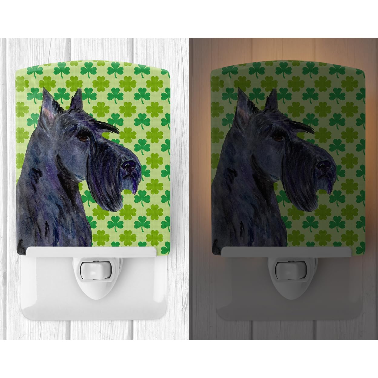 Carolines Treasures Ceramic Night Light, Scottish Terrier St. Patricks Day, 6x4x3in, Multicolor, Model SS4460CNL